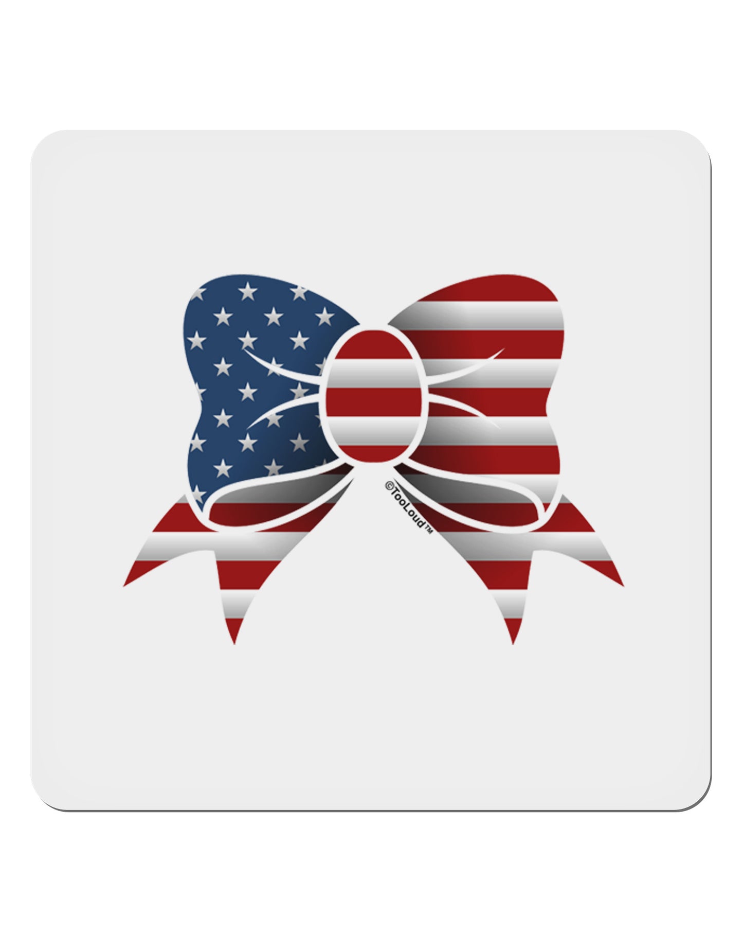 Patriotic Bow 4x4" Square Sticker-Stickers-TooLoud-1-Davson Sales