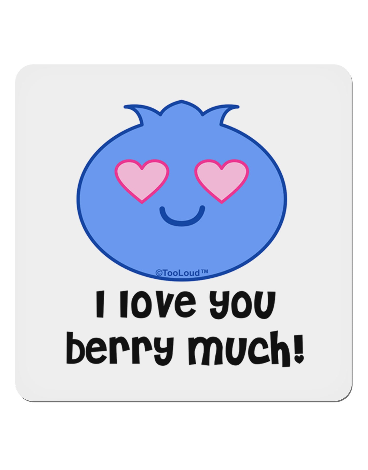 I Love You Berry Much 4x4" Square Sticker 4 Pieces-Stickers-TooLoud-White-Davson Sales