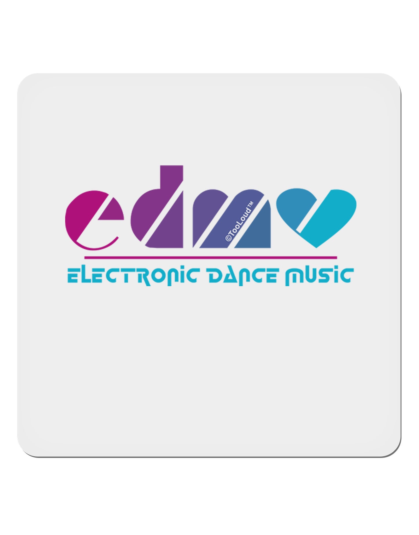 EDM Heart 4x4" Square Sticker 4 Pieces-Stickers-TooLoud-White-Davson Sales