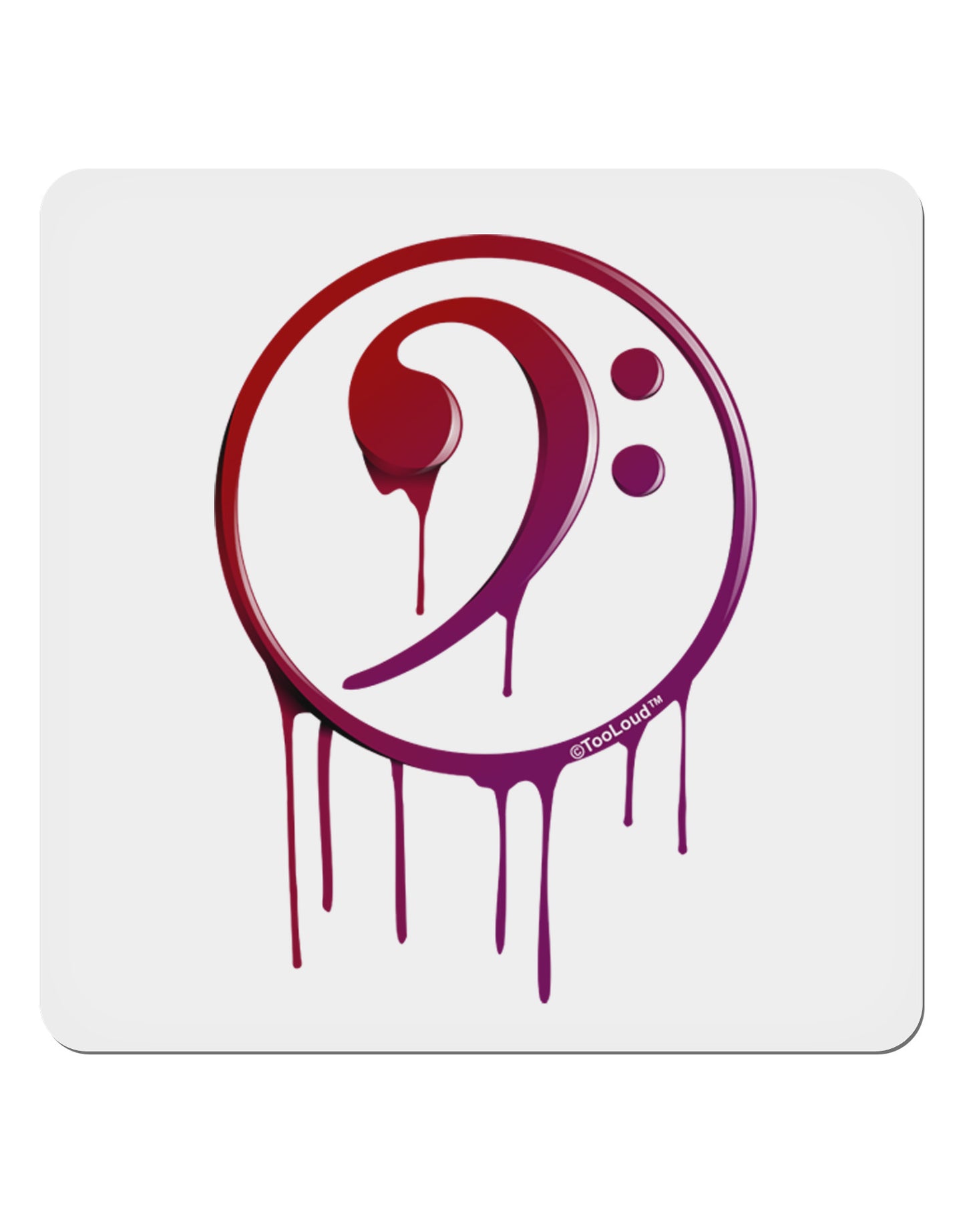 Dripping Bass Symbol 4x4" Square Sticker-Stickers-TooLoud-1-Davson Sales