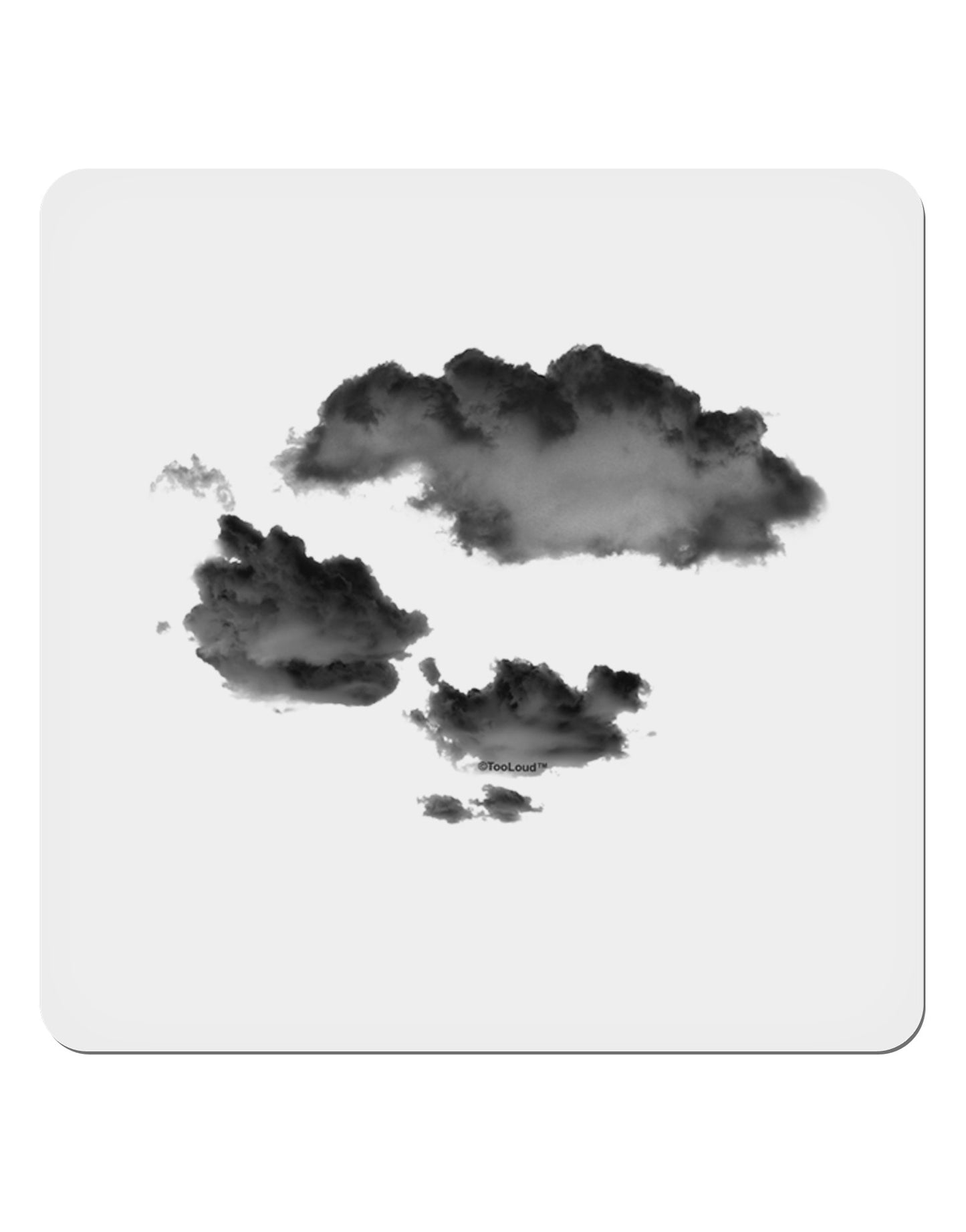 Inverted Puffy Clouds 4x4" Square Sticker 4 Pieces-Stickers-TooLoud-White-Davson Sales