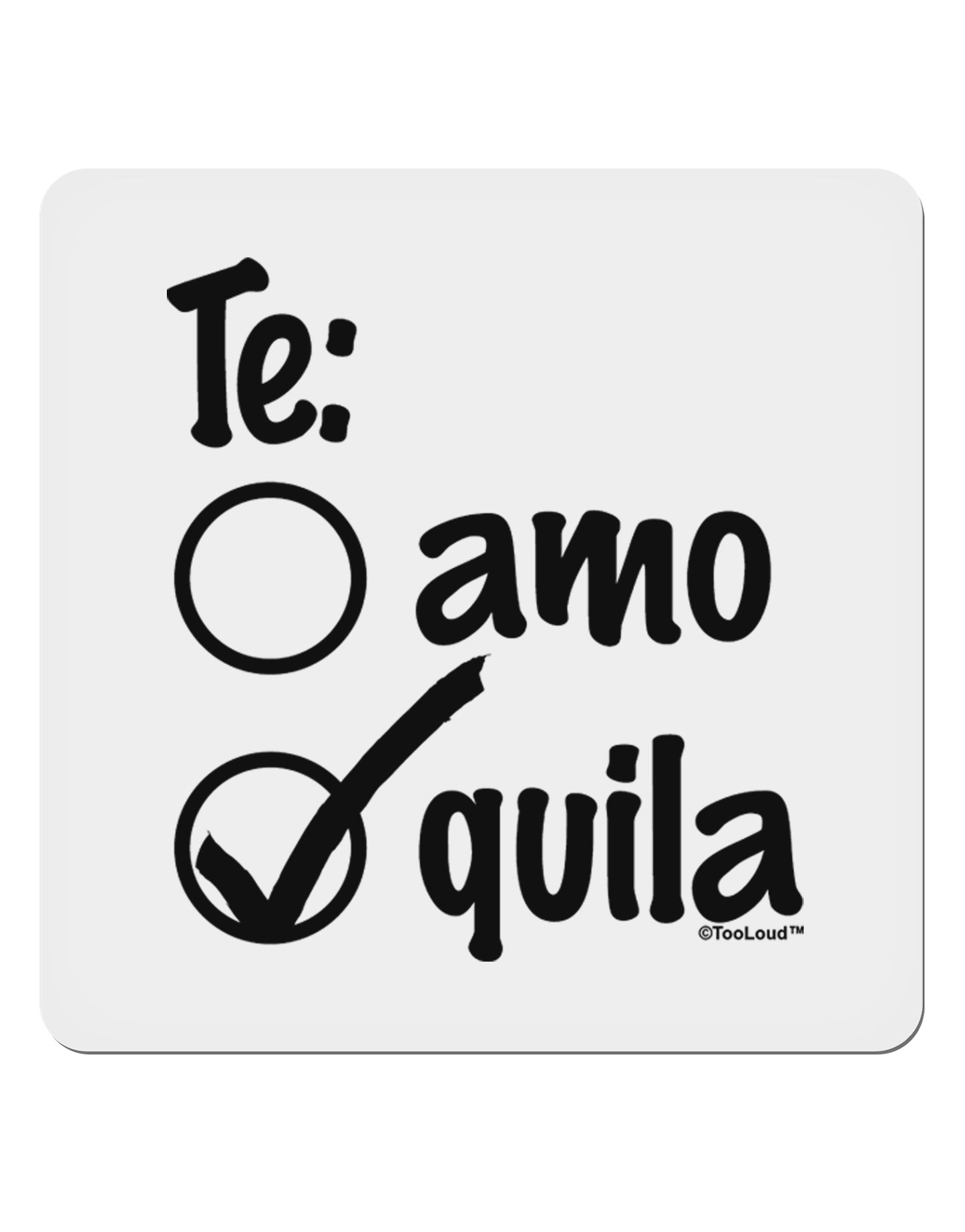 Tequila Checkmark Design 4x4" Square Sticker 4 Pieces-Stickers-TooLoud-White-Davson Sales