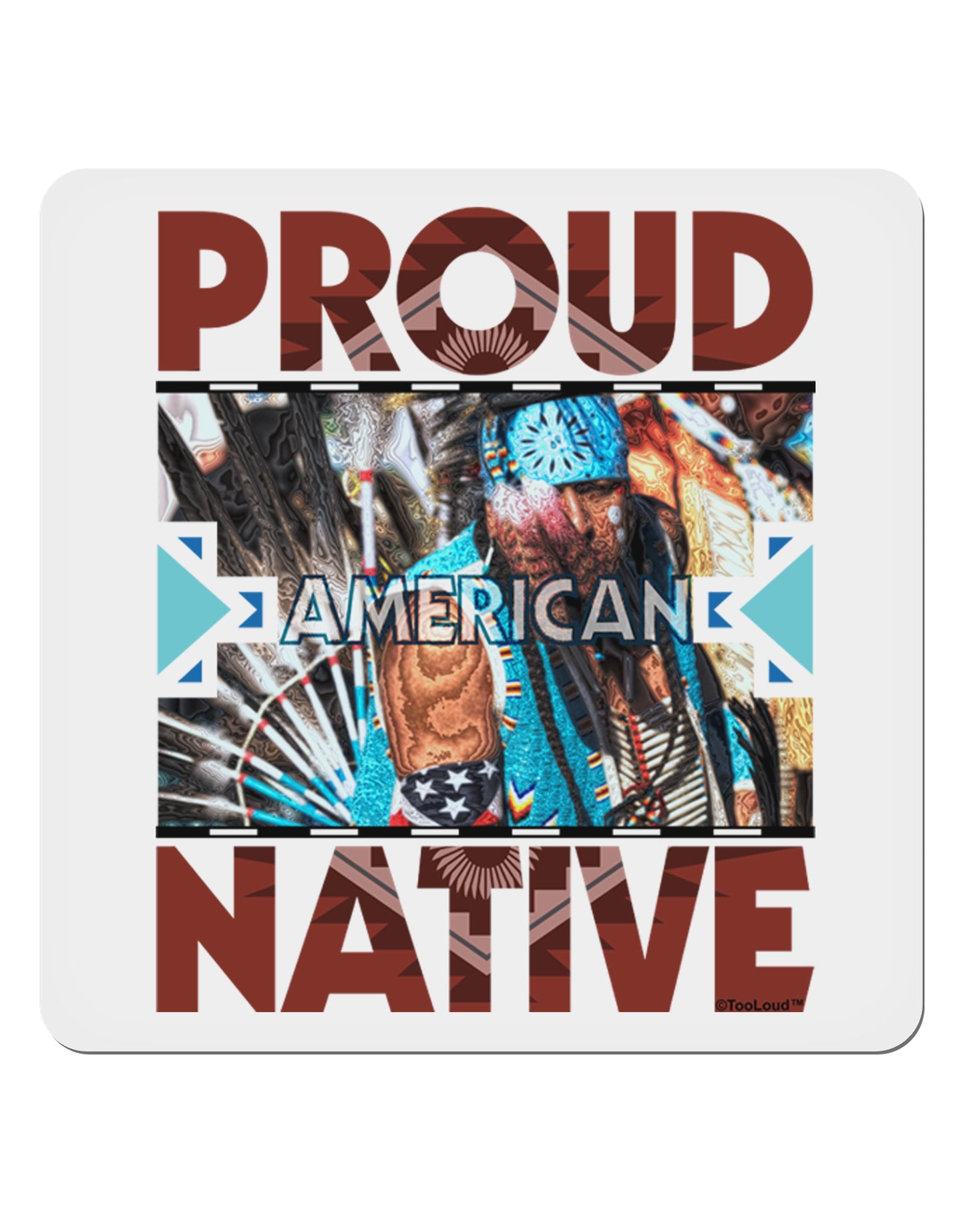 Proud Native American 4x4" Square Sticker-Stickers-TooLoud-1-Davson Sales
