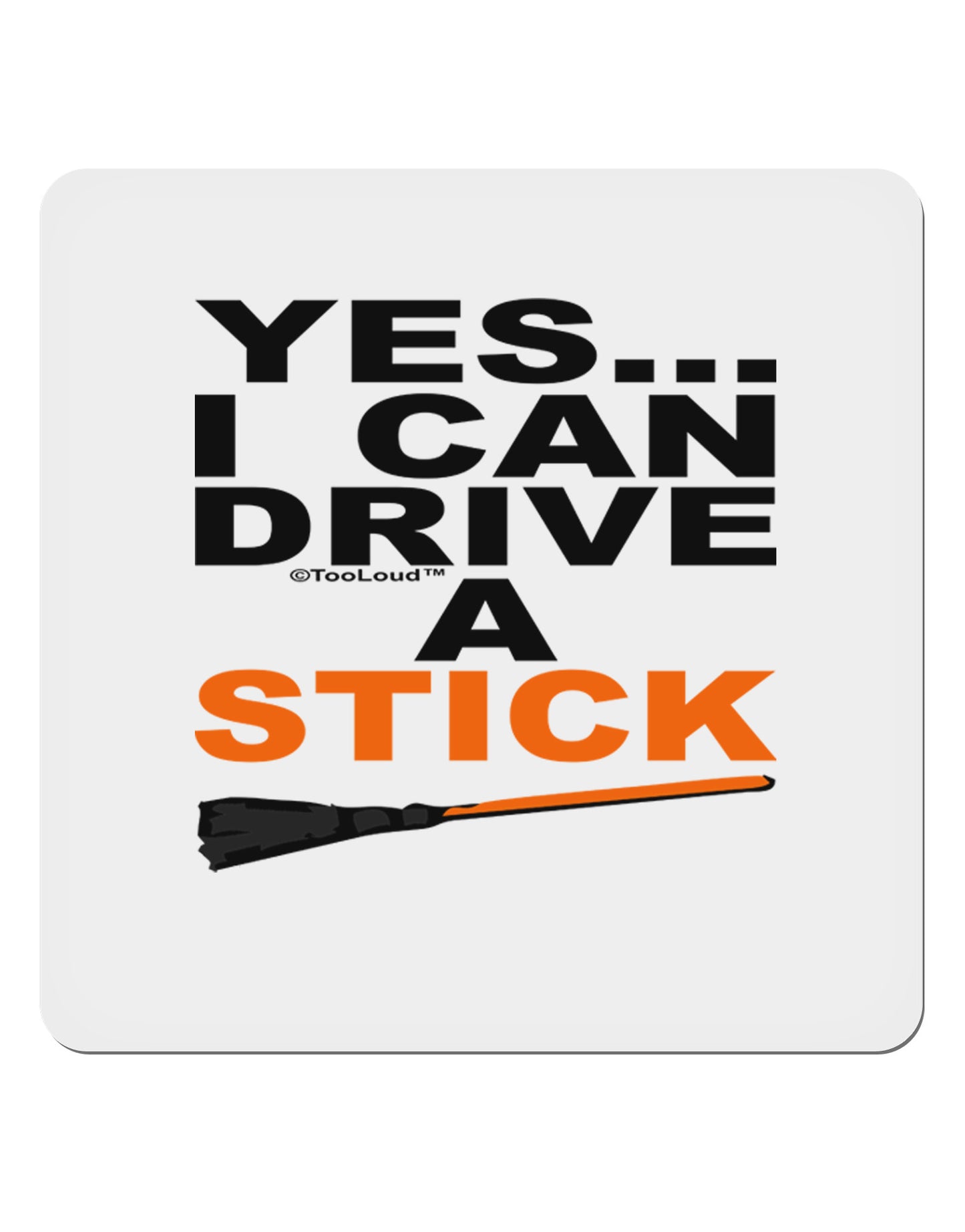 Drive Stick Orange 4x4" Square Sticker 4 Pieces-Stickers-TooLoud-White-Davson Sales