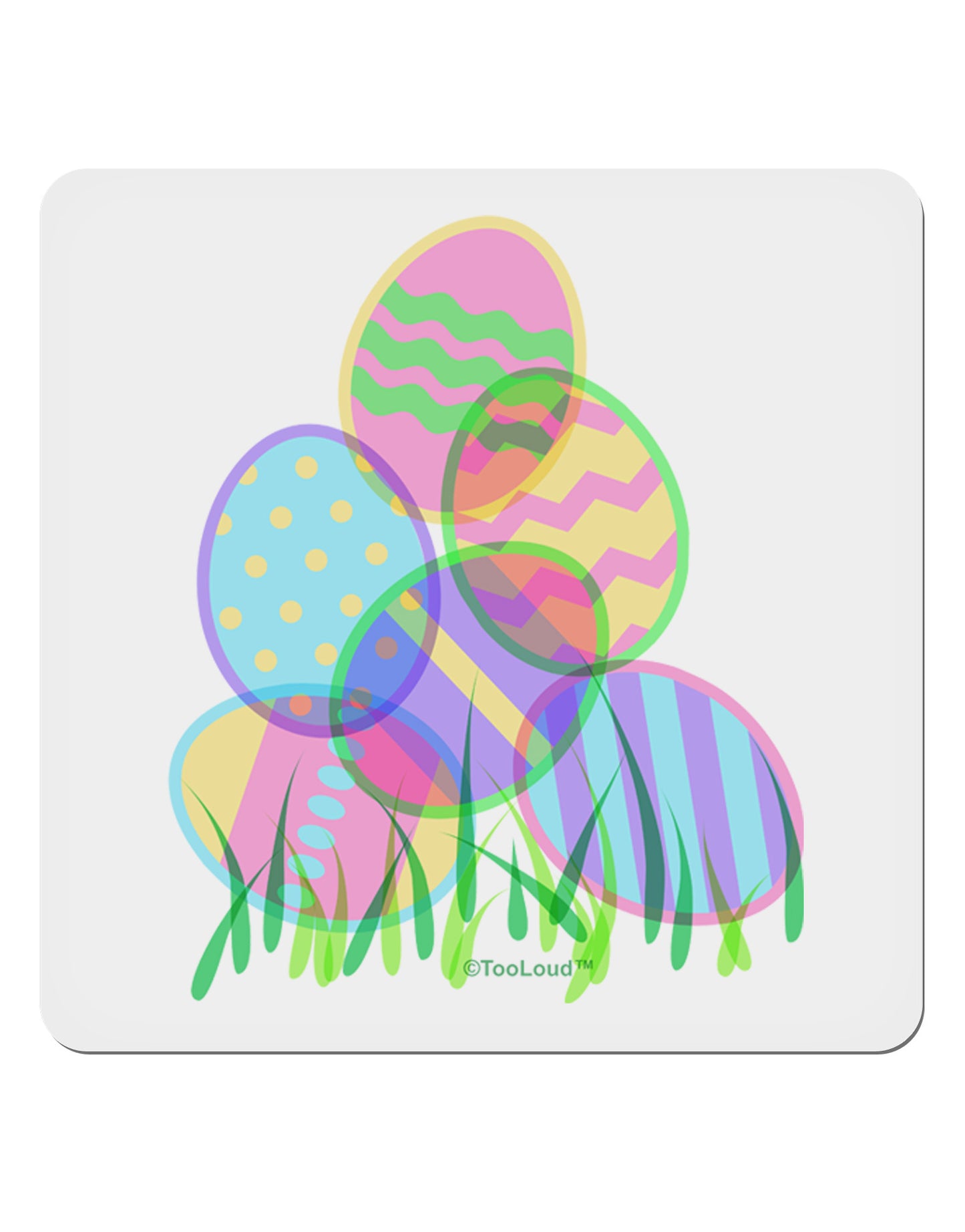Gel Look Easter Eggs 4x4" Square Sticker-Stickers-TooLoud-1-Davson Sales