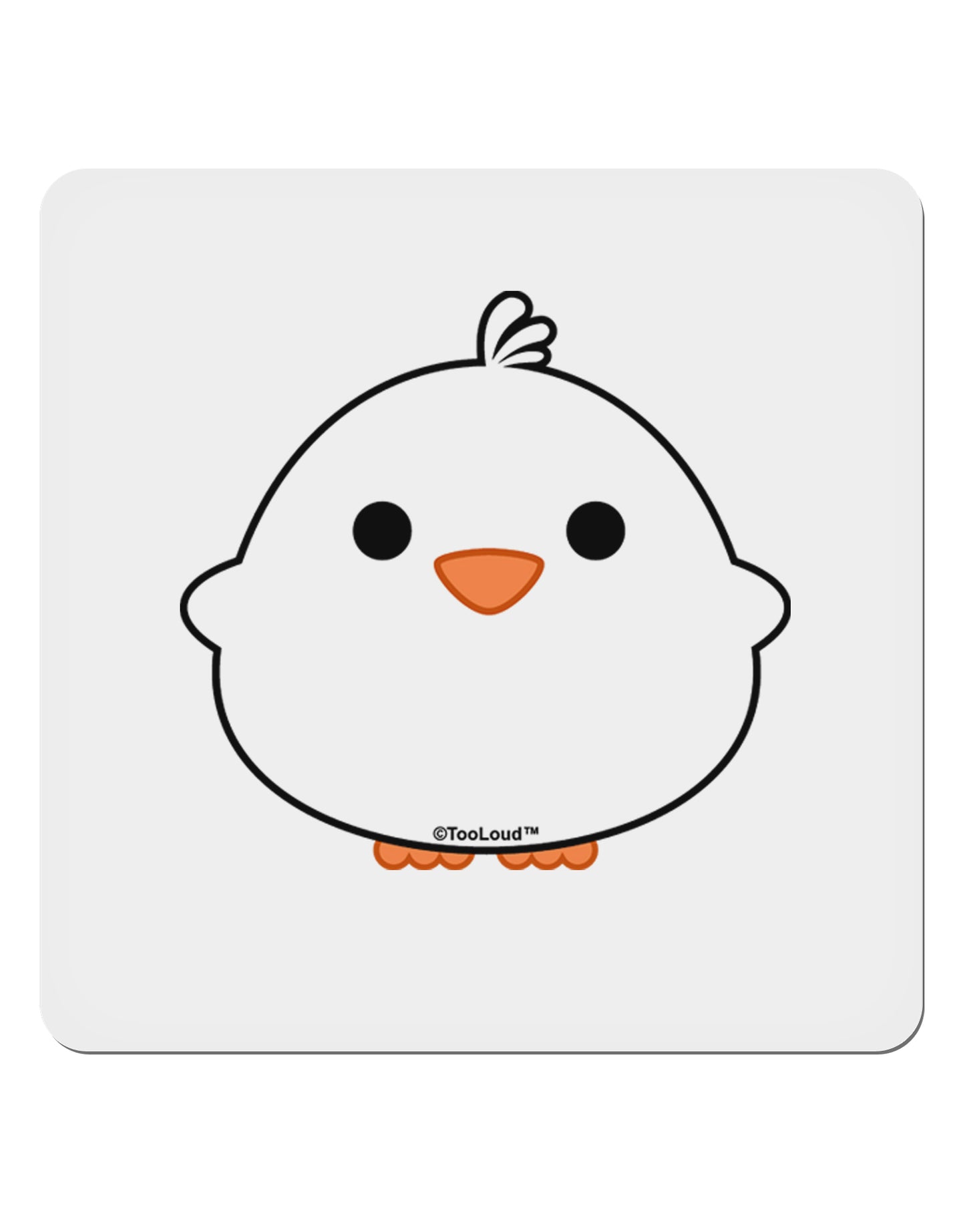 Cute Little Chick - White 4x4" Square Sticker 4 Pieces-Stickers-TooLoud-White-Davson Sales