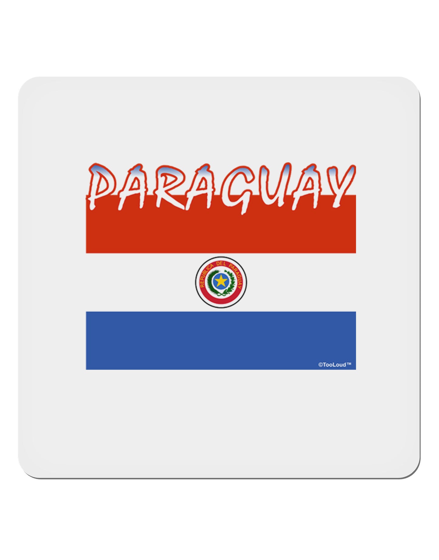 Paraguay Flag 4x4" Square Sticker-Stickers-TooLoud-1-Davson Sales