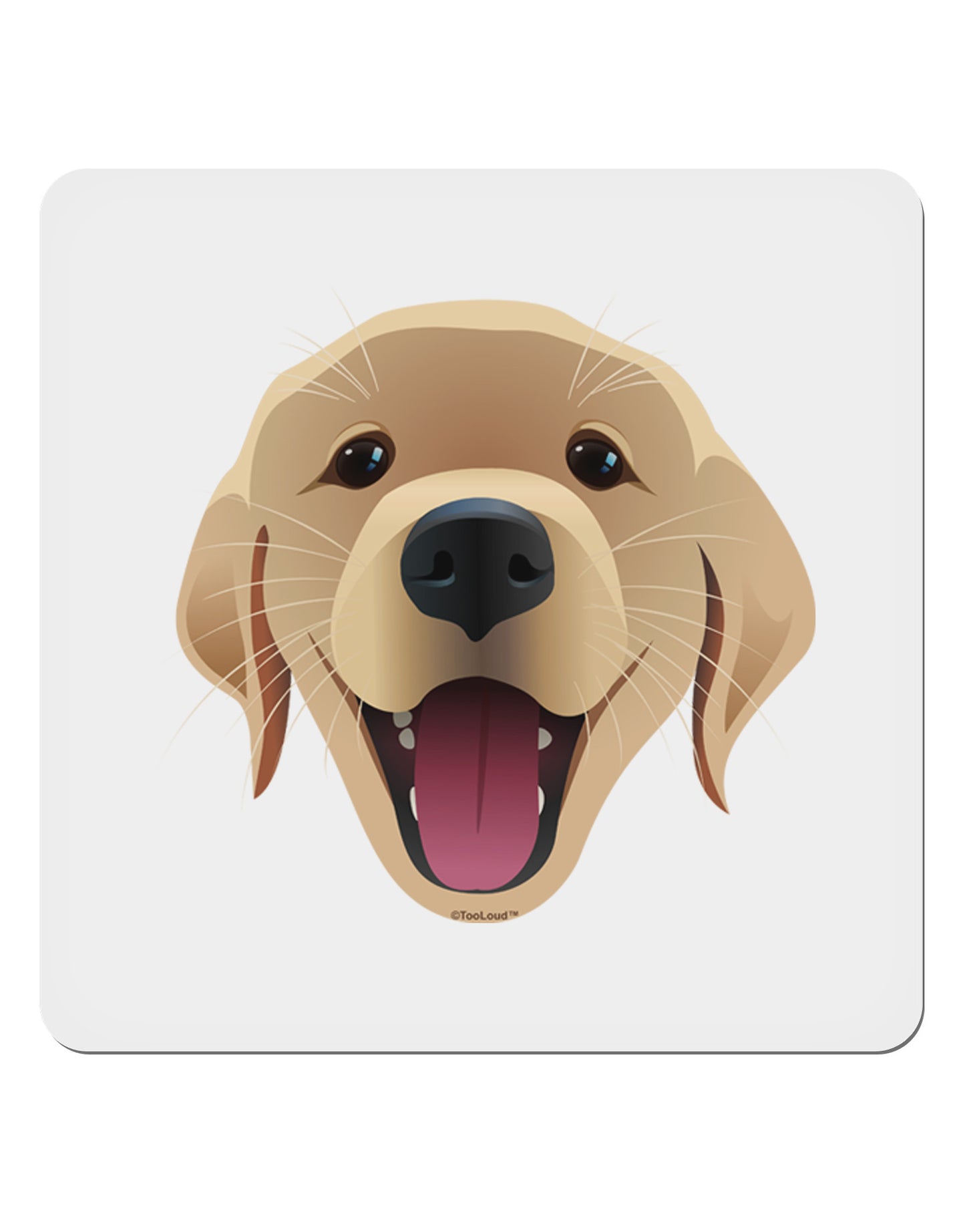 Cute Golden Retriever Puppy Face 4x4" Square Sticker-Stickers-TooLoud-1-Davson Sales