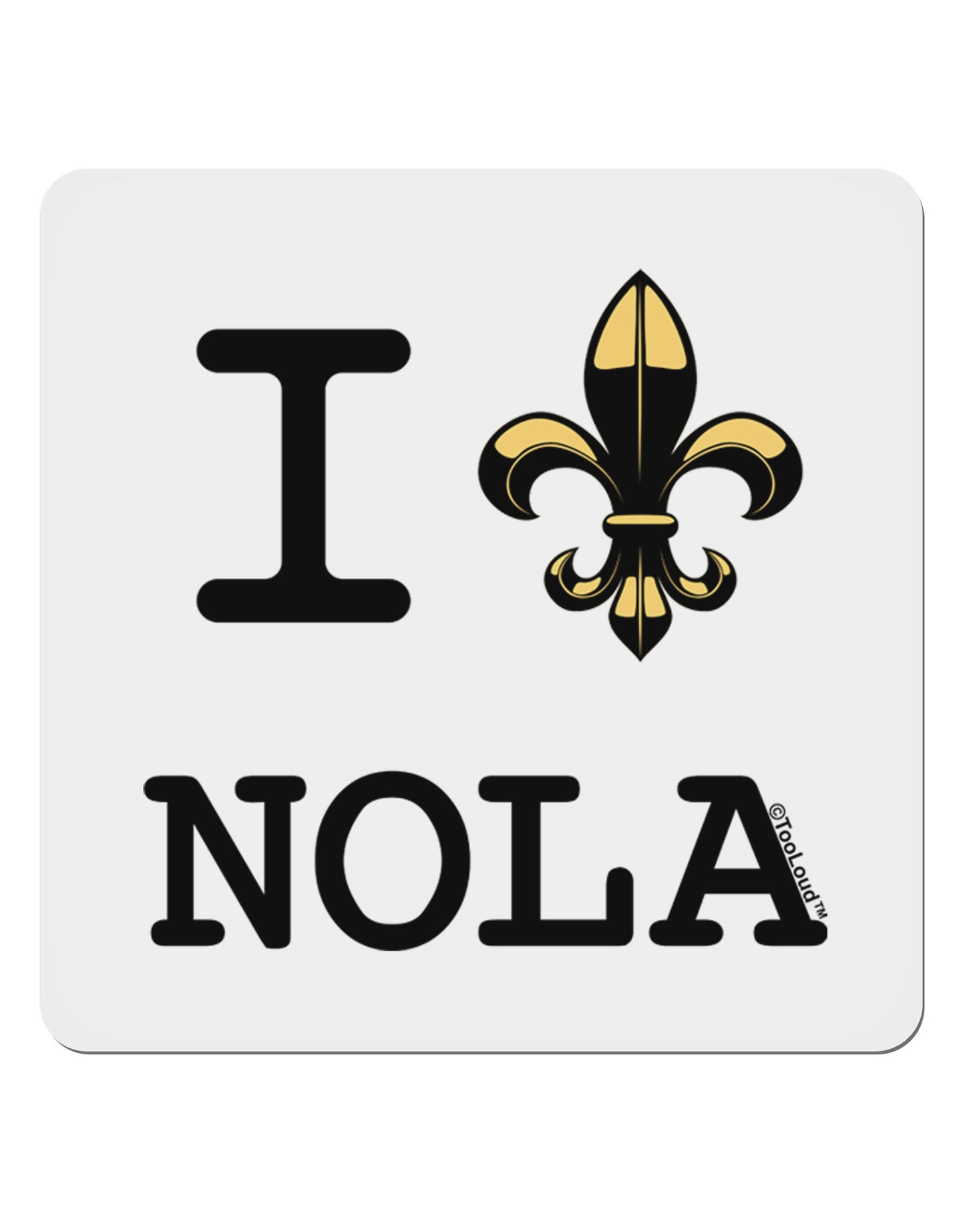 I Love NOLA Fleur de Lis 4x4" Square Sticker-Stickers-TooLoud-1-Davson Sales