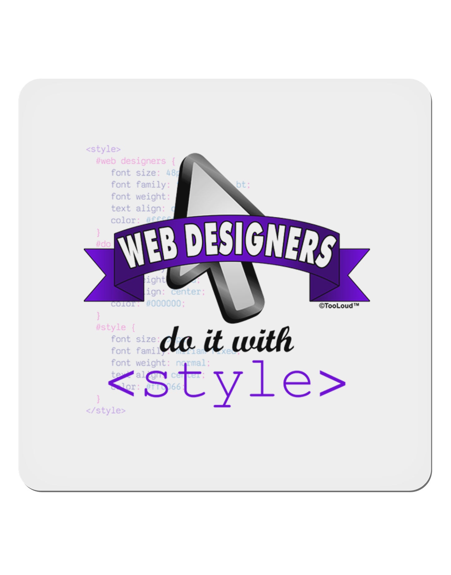 Web Designers - Style 4x4" Square Sticker-Stickers-TooLoud-1-Davson Sales