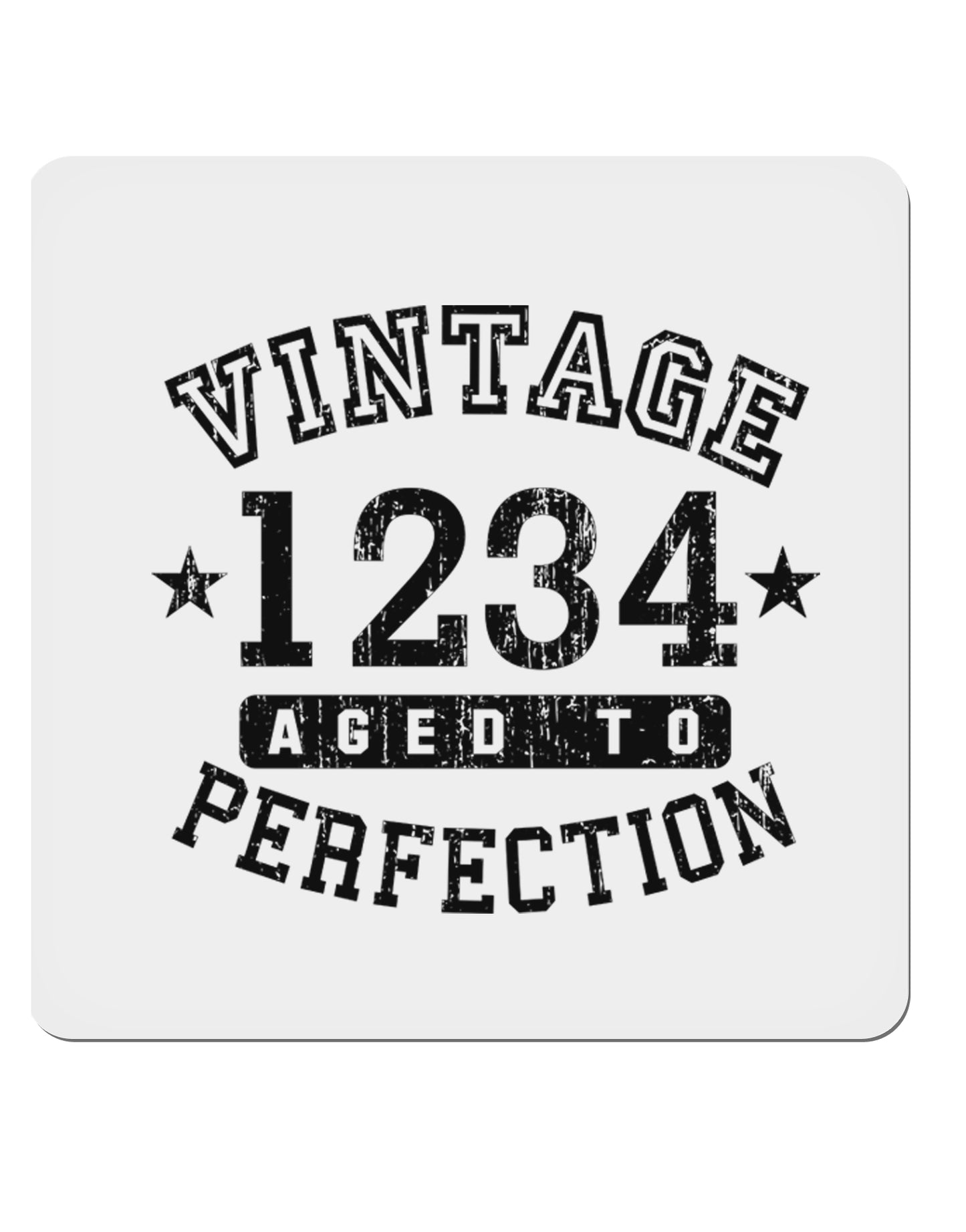 Personalized Vintage Birth Year Distressed 4x4" Square Sticker-Stickers-TooLoud-1-Davson Sales