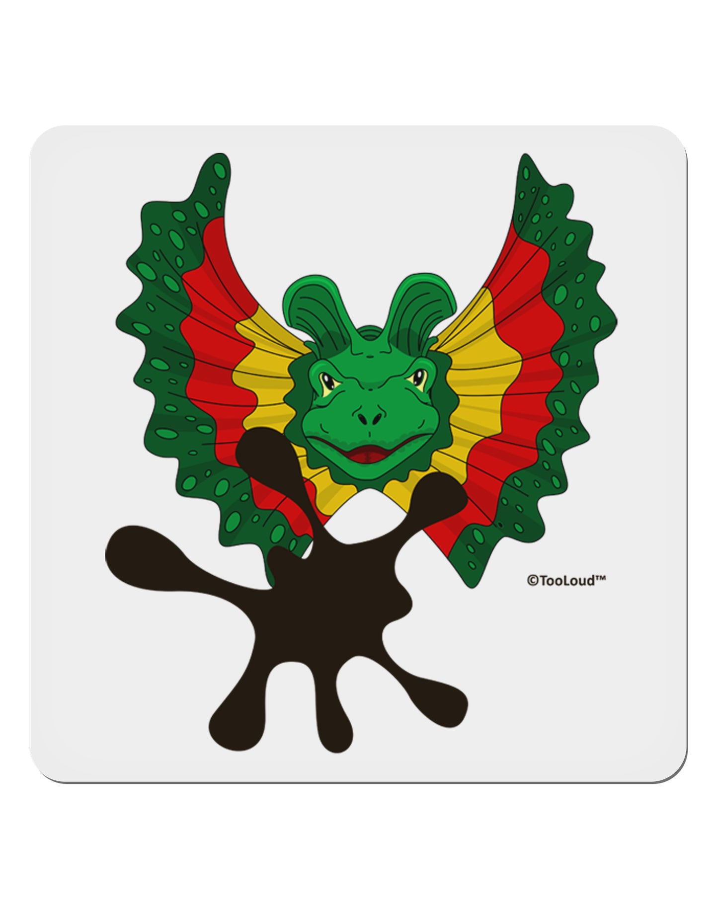 Dilophosaurus Design - Spit 4x4" Square Sticker 4 Pieces-Stickers-TooLoud-White-Davson Sales