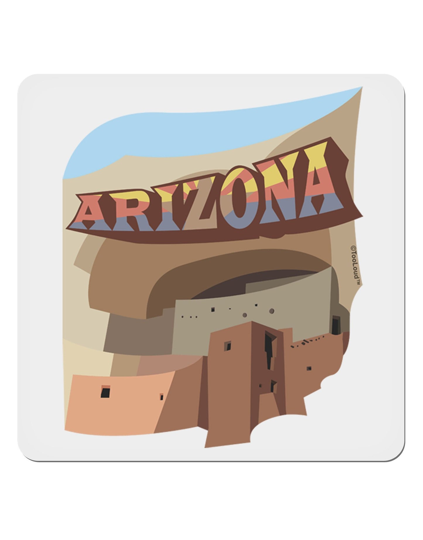 Arizona Montezuma Castle 4x4" Square Sticker-Stickers-TooLoud-4-Davson Sales