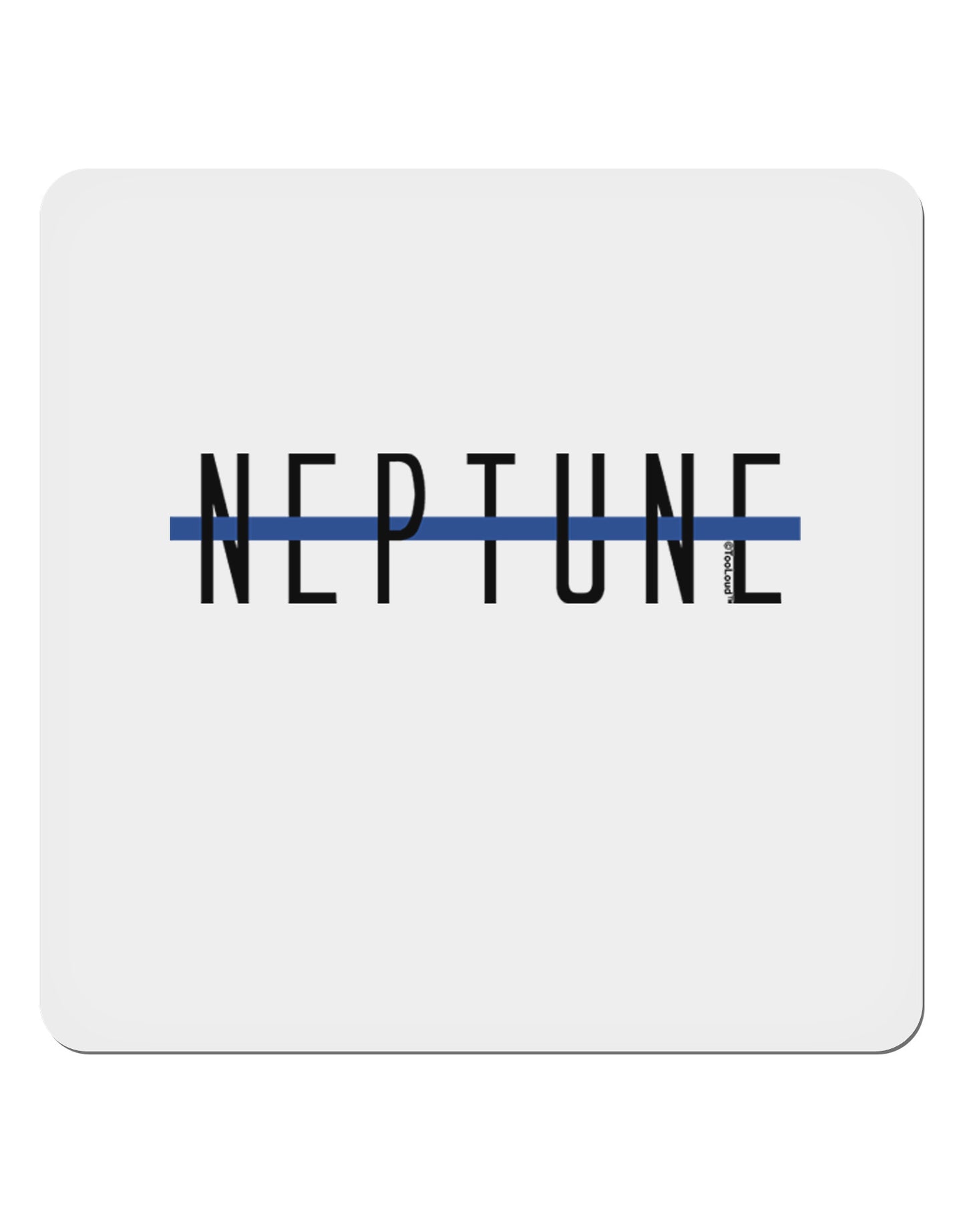 Planet Neptune Text Only 4x4" Square Sticker-Stickers-TooLoud-1-Davson Sales