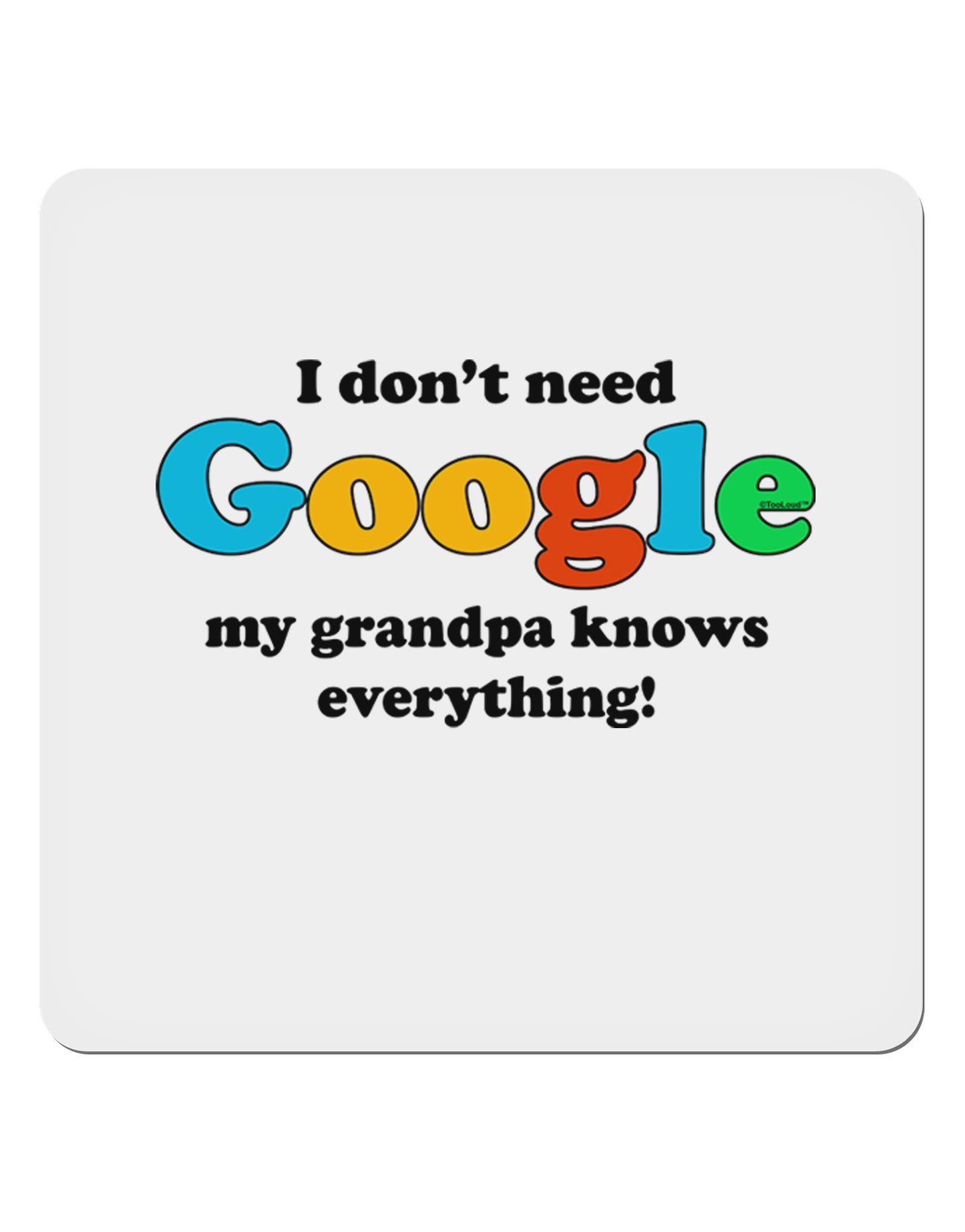 I Don't Need Google - Grandpa 4x4" Square Sticker 4 Pieces-Stickers-TooLoud-White-Davson Sales