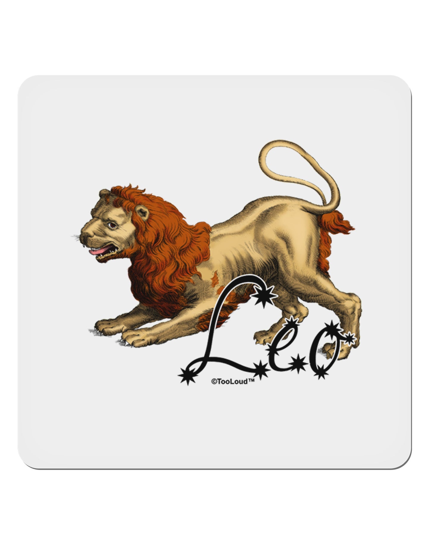 Leo Color Illustration 4x4" Square Sticker 4 Pieces-Stickers-TooLoud-White-Davson Sales