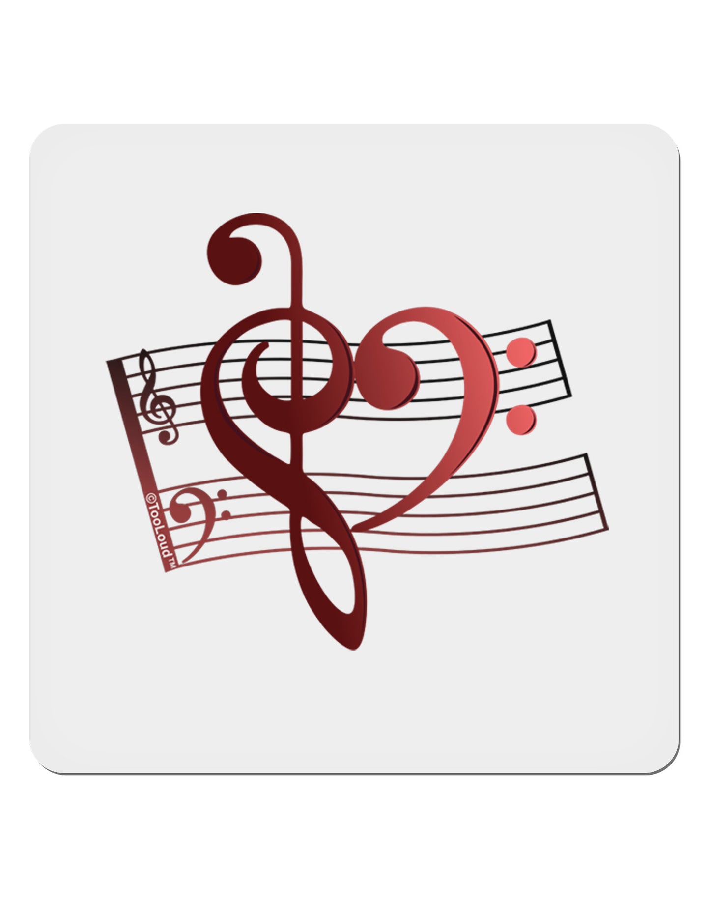 Heart Sheet Music 4x4" Square Sticker-Stickers-TooLoud-1-Davson Sales