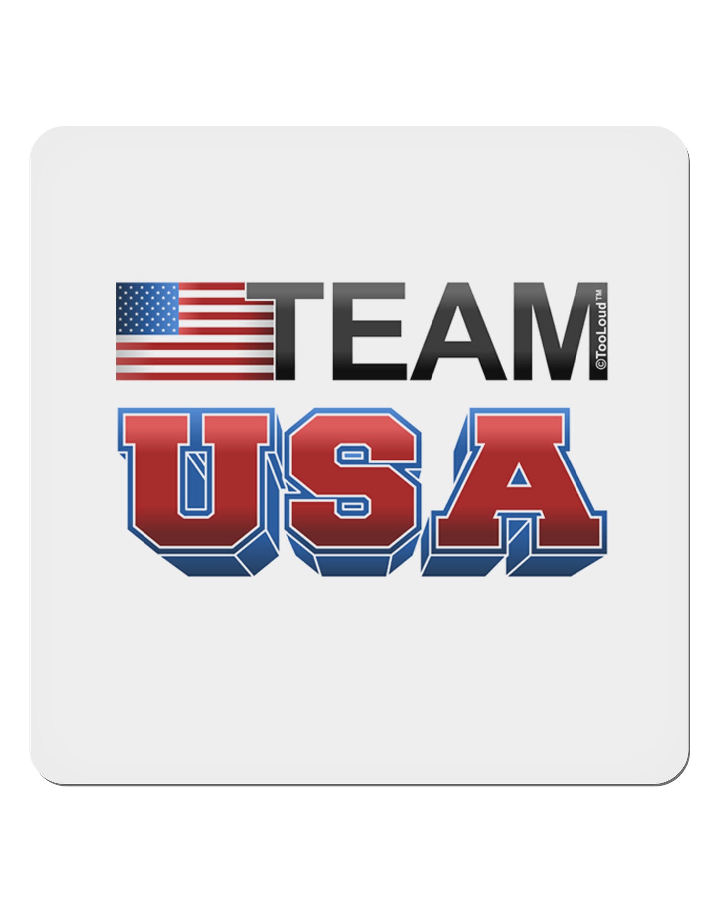 Sporty Team USA 4x4" Square Sticker-Stickers-TooLoud-1-Davson Sales