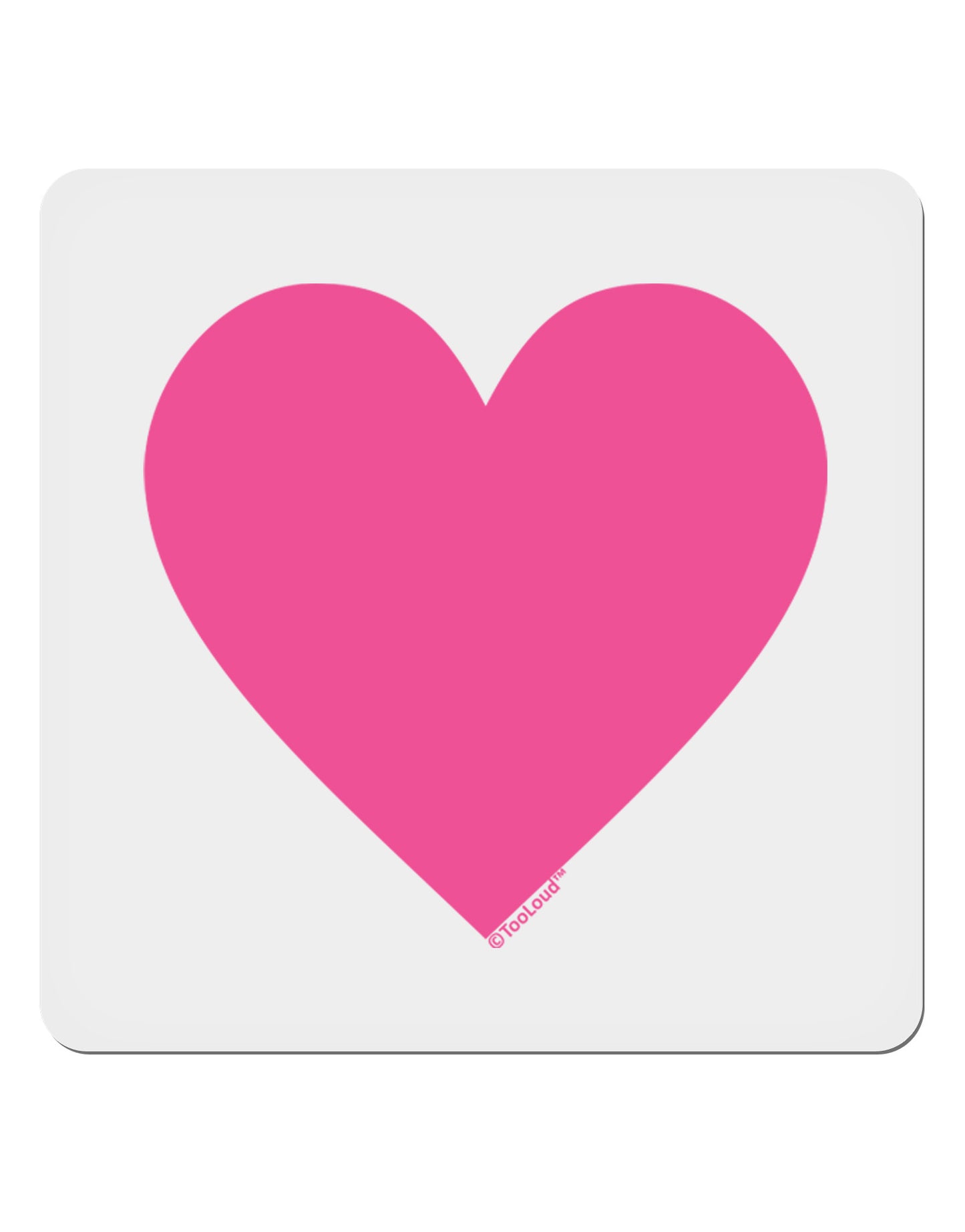 Big Pink Heart Valentine's Day 4x4" Square Sticker 4 Pieces-Stickers-TooLoud-White-Davson Sales