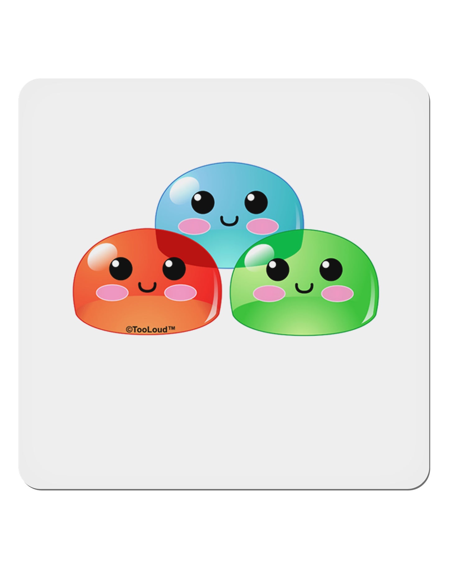 Cute RPG Slime - Trio 4x4" Square Sticker 4 Pieces-Stickers-TooLoud-White-Davson Sales