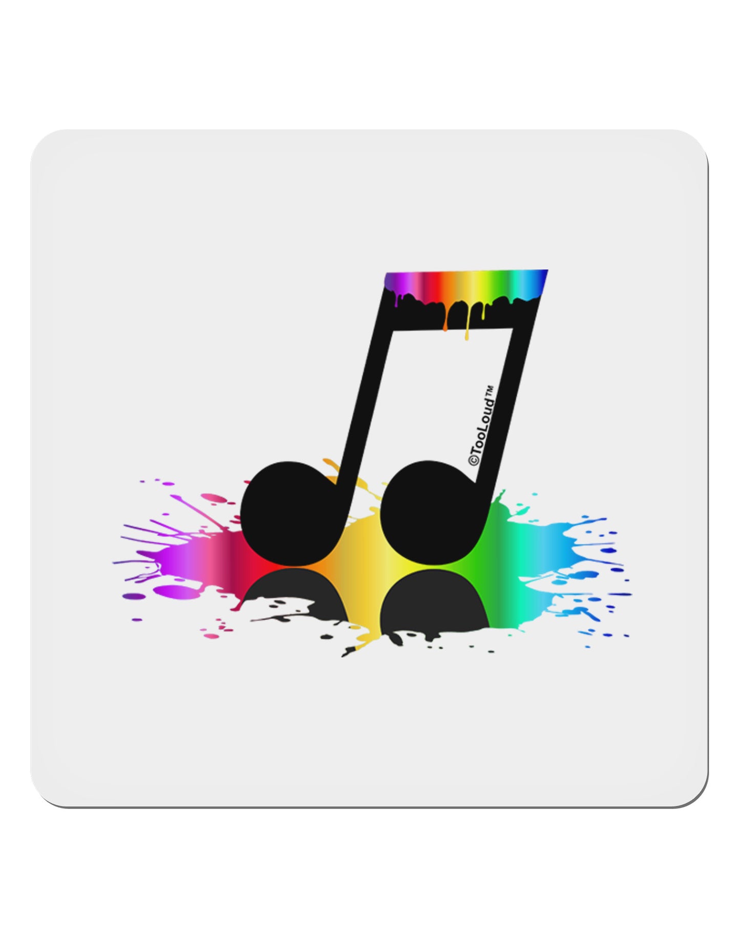 Paint Music Note 4x4" Square Sticker-Stickers-TooLoud-1-Davson Sales