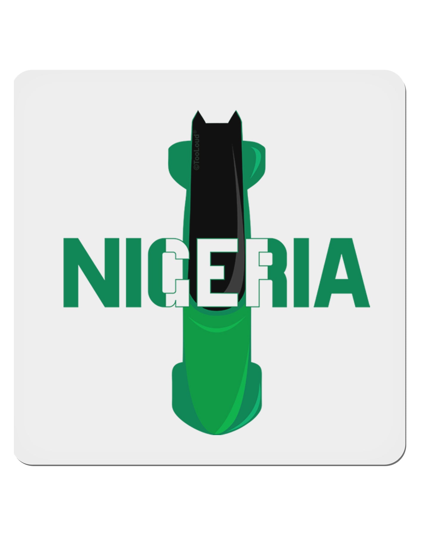 Nigeria Bobsled 4x4" Square Sticker-Stickers-TooLoud-1-Davson Sales