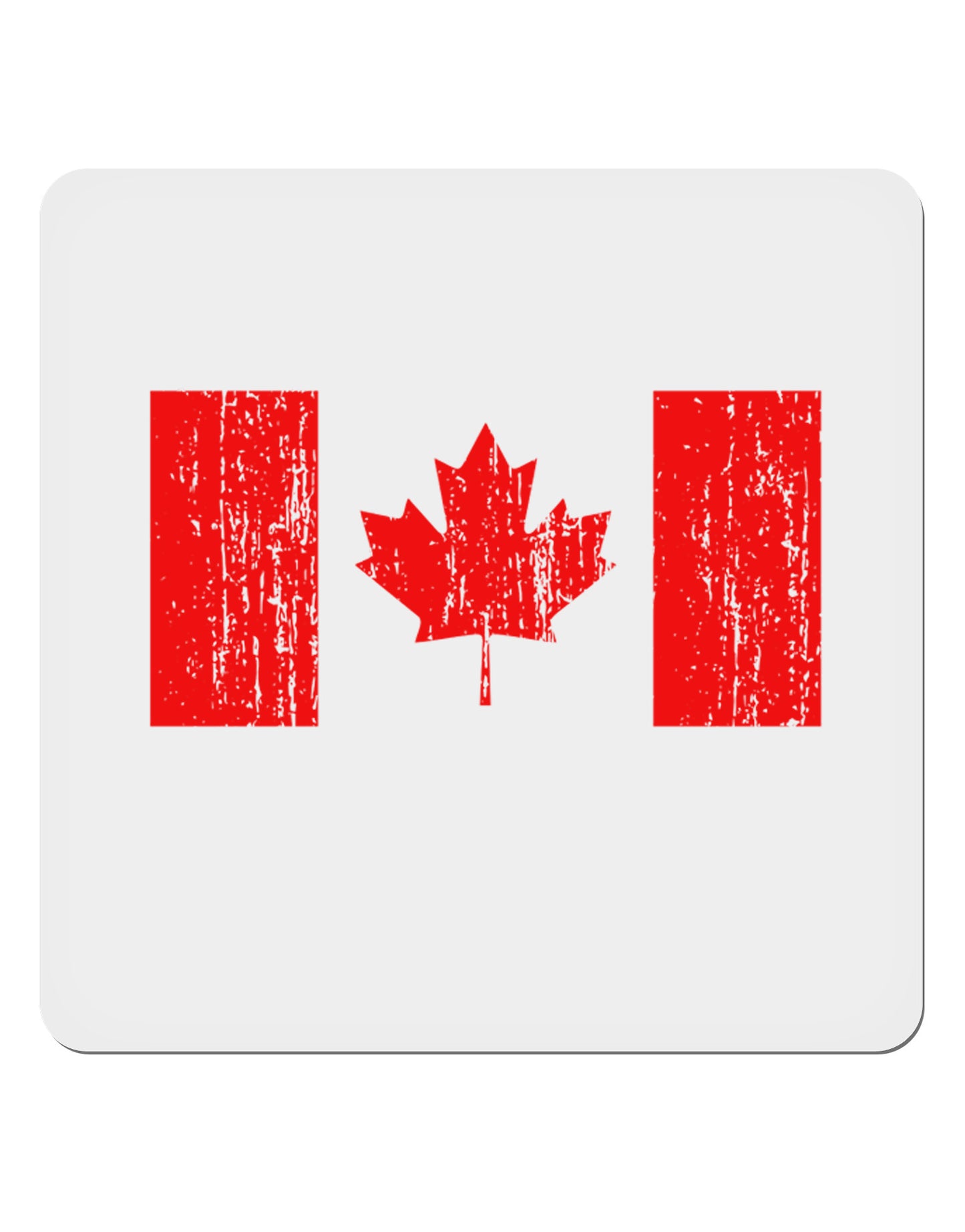 Distressed Canadian Flag Maple Leaf 4x4" Square Sticker 4 Pieces-Stickers-TooLoud-White-Davson Sales