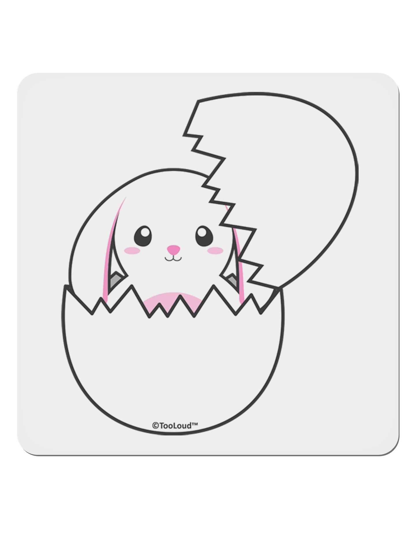 Cute Easter Bunny Hatching 4x4" Square Sticker 4 Pieces-Stickers-TooLoud-White-Davson Sales