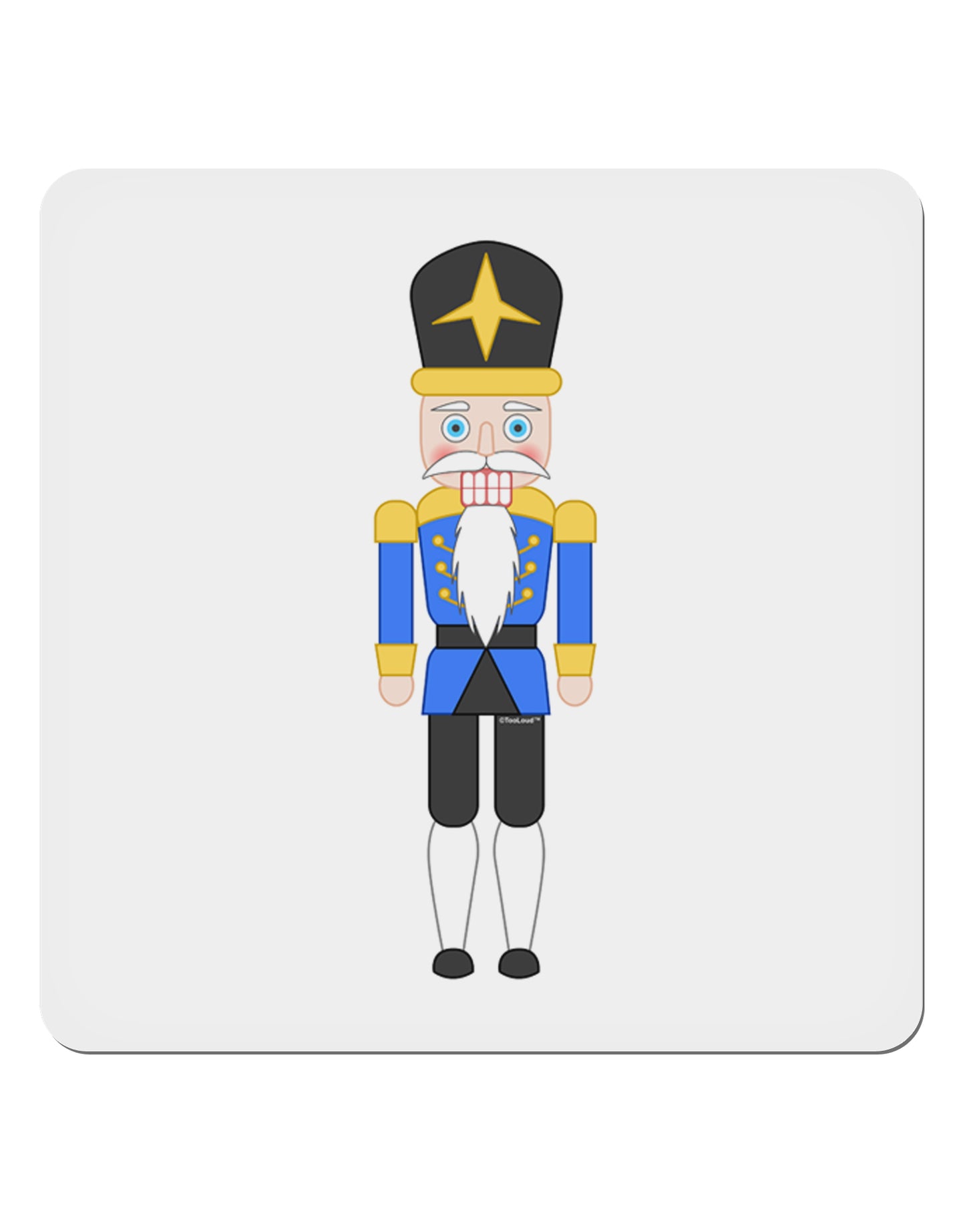 Nutcracker Design - Blue Gold Black 4x4" Square Sticker 4 Pieces-Stickers-TooLoud-White-Davson Sales