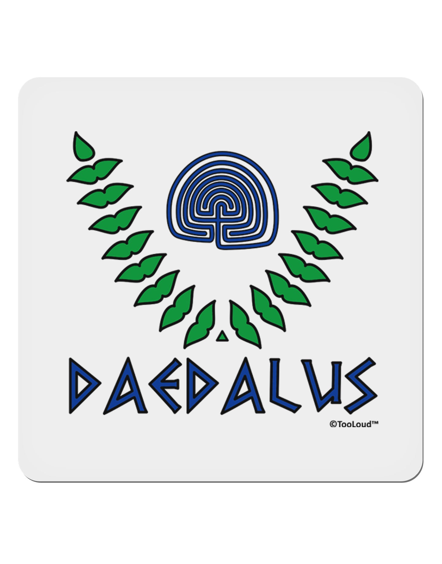 Labyrinth - Daedalus - Greek Mythology Color 4x4" Square Sticker 4 Pieces-Stickers-TooLoud-White-Davson Sales
