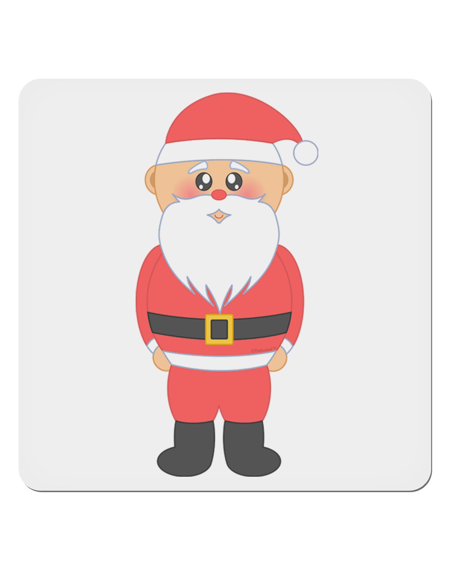 Cute Santa Claus Christmas 4x4" Square Sticker 4 Pieces-Stickers-TooLoud-White-Davson Sales
