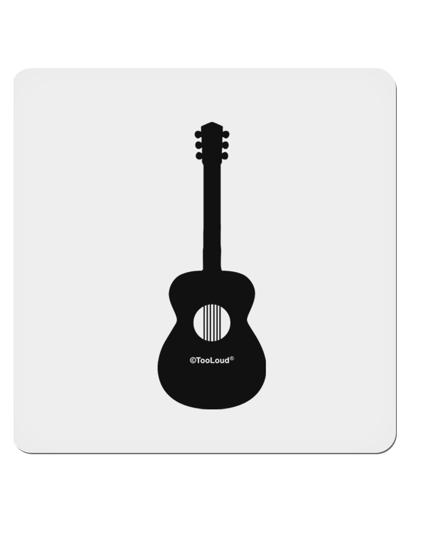 Acoustic Guitar Cool Musician 4x4" Square Sticker-Stickers-TooLoud-1-Davson Sales