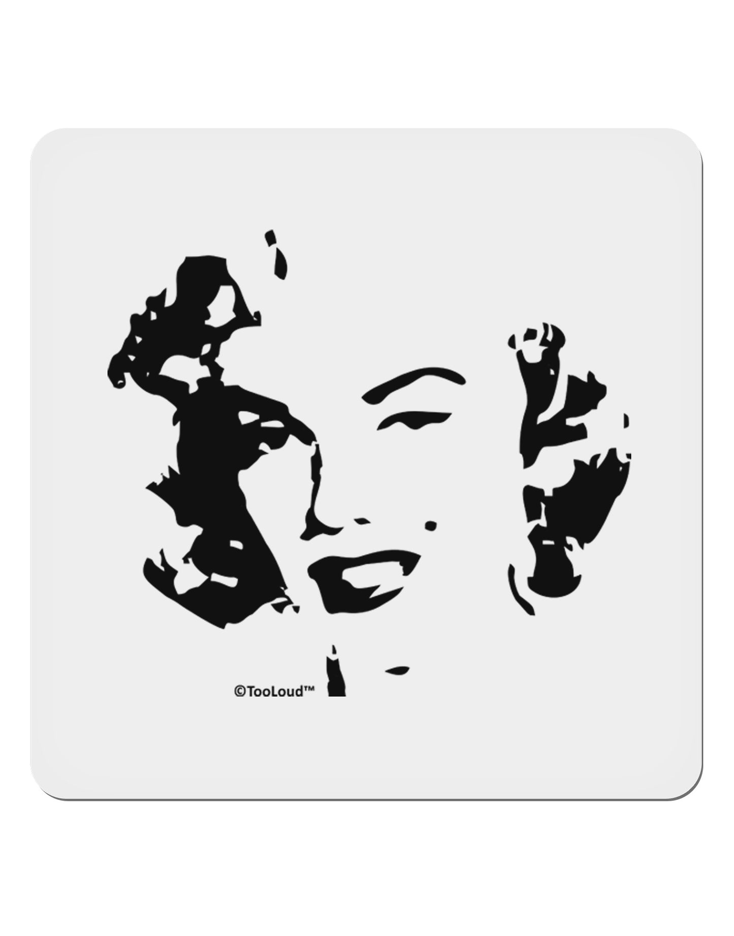 Marilyn Cutout Design 4x4" Square Sticker 4 Pieces-Stickers-TooLoud-White-Davson Sales