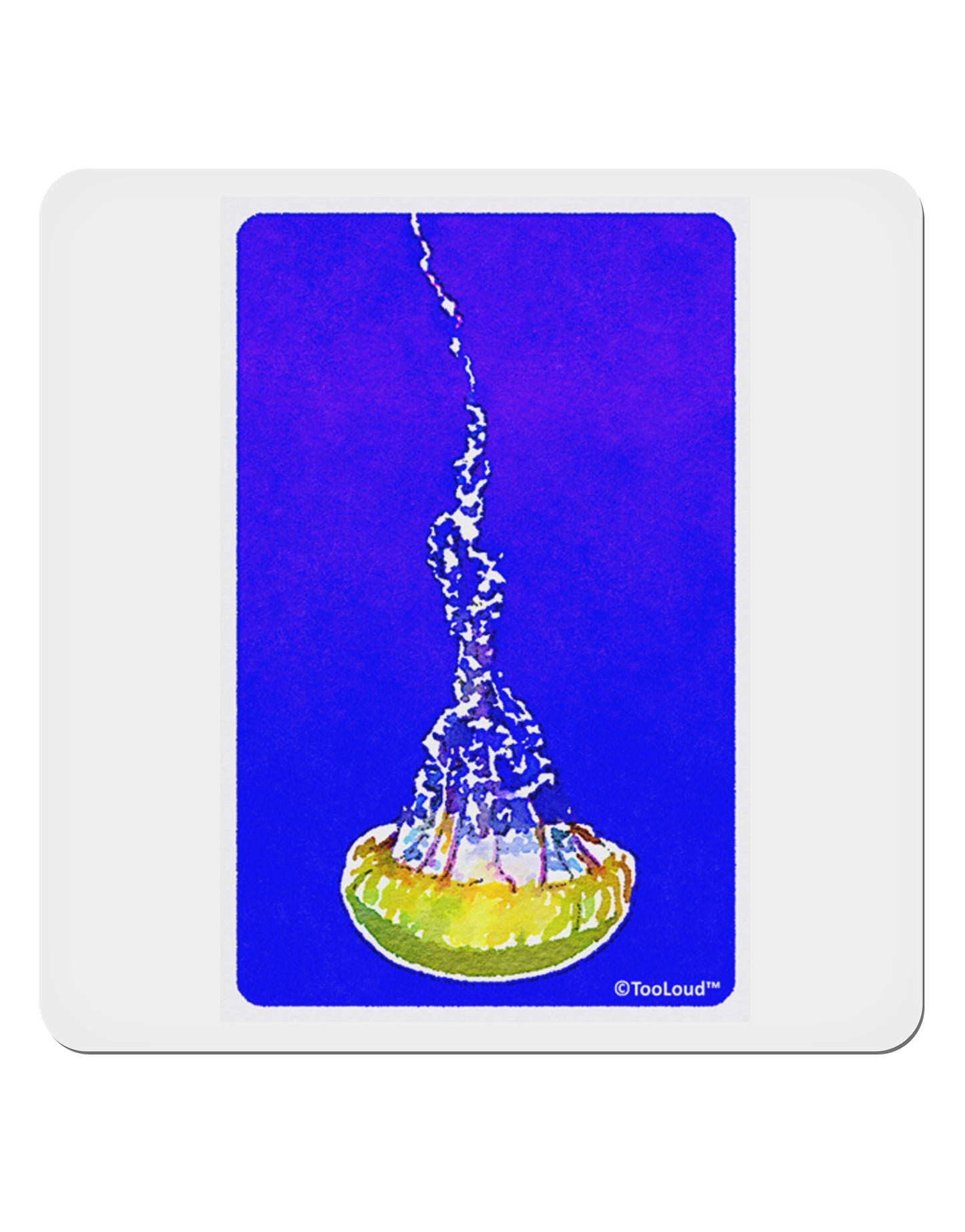 Solo Jellyfish Watercolor 4x4" Square Sticker 4 Pieces-Stickers-TooLoud-White-Davson Sales