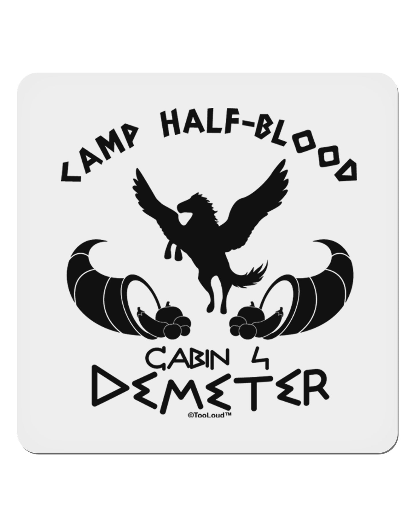 Cabin 4 Demeter Camp Half Blood 4x4" Square Sticker 4 Pieces-Stickers-TooLoud-White-Davson Sales