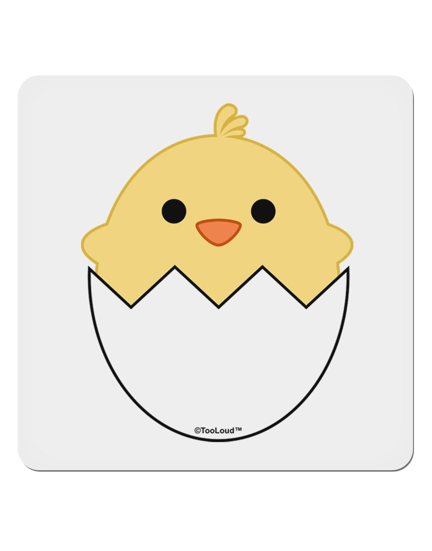 Cute Hatching Chick Design 4x4" Square Sticker 4 Pieces-Stickers-TooLoud-White-Davson Sales