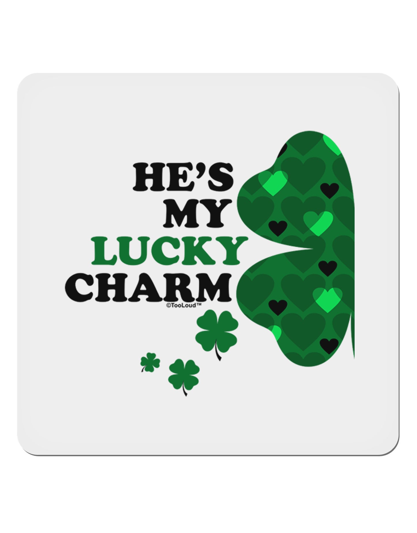 He's My Lucky Charm - Left 4x4" Square Sticker-Stickers-TooLoud-1-Davson Sales