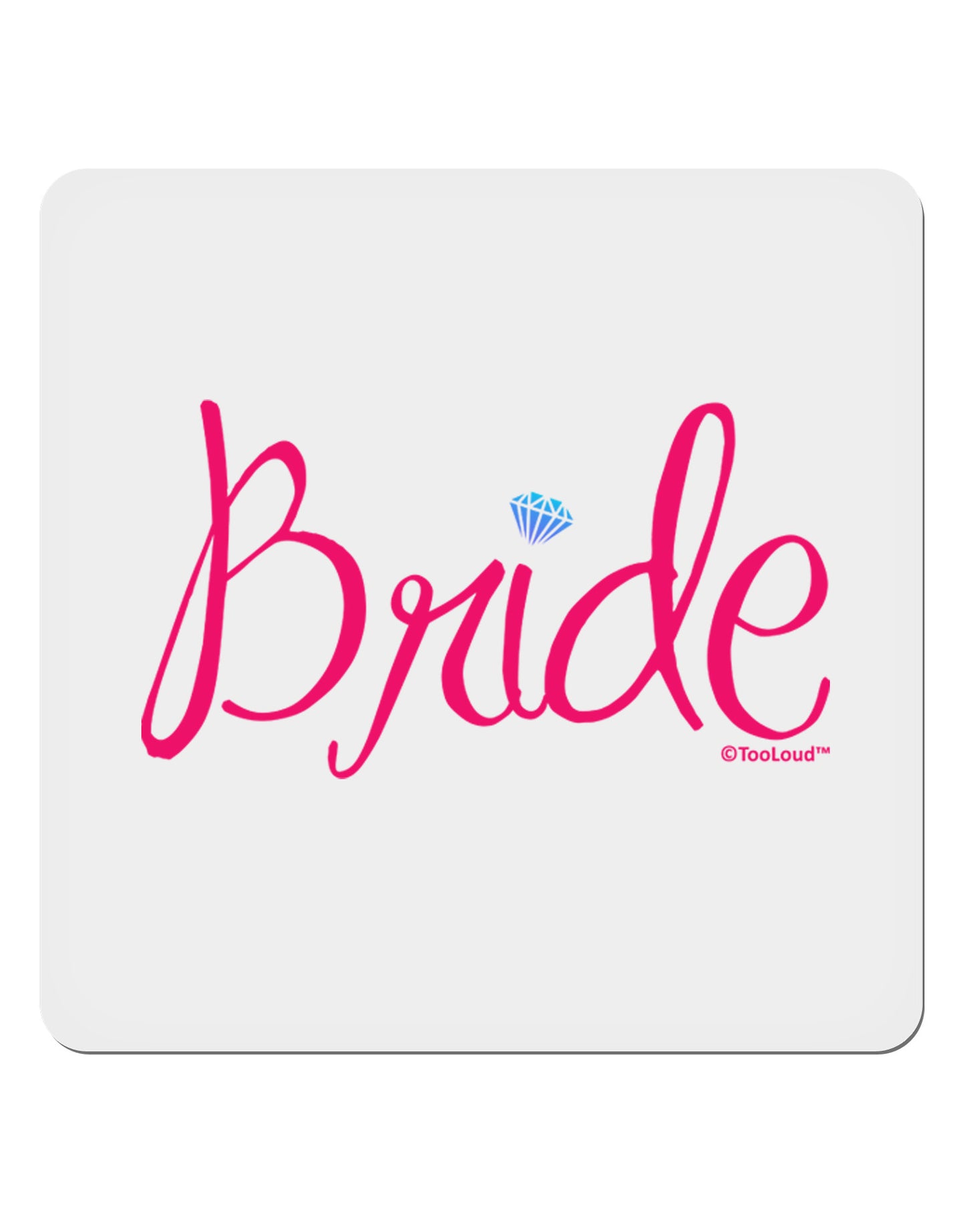 Bride Design - Diamond - Color 4x4" Square Sticker 4 Pieces-Stickers-TooLoud-White-Davson Sales