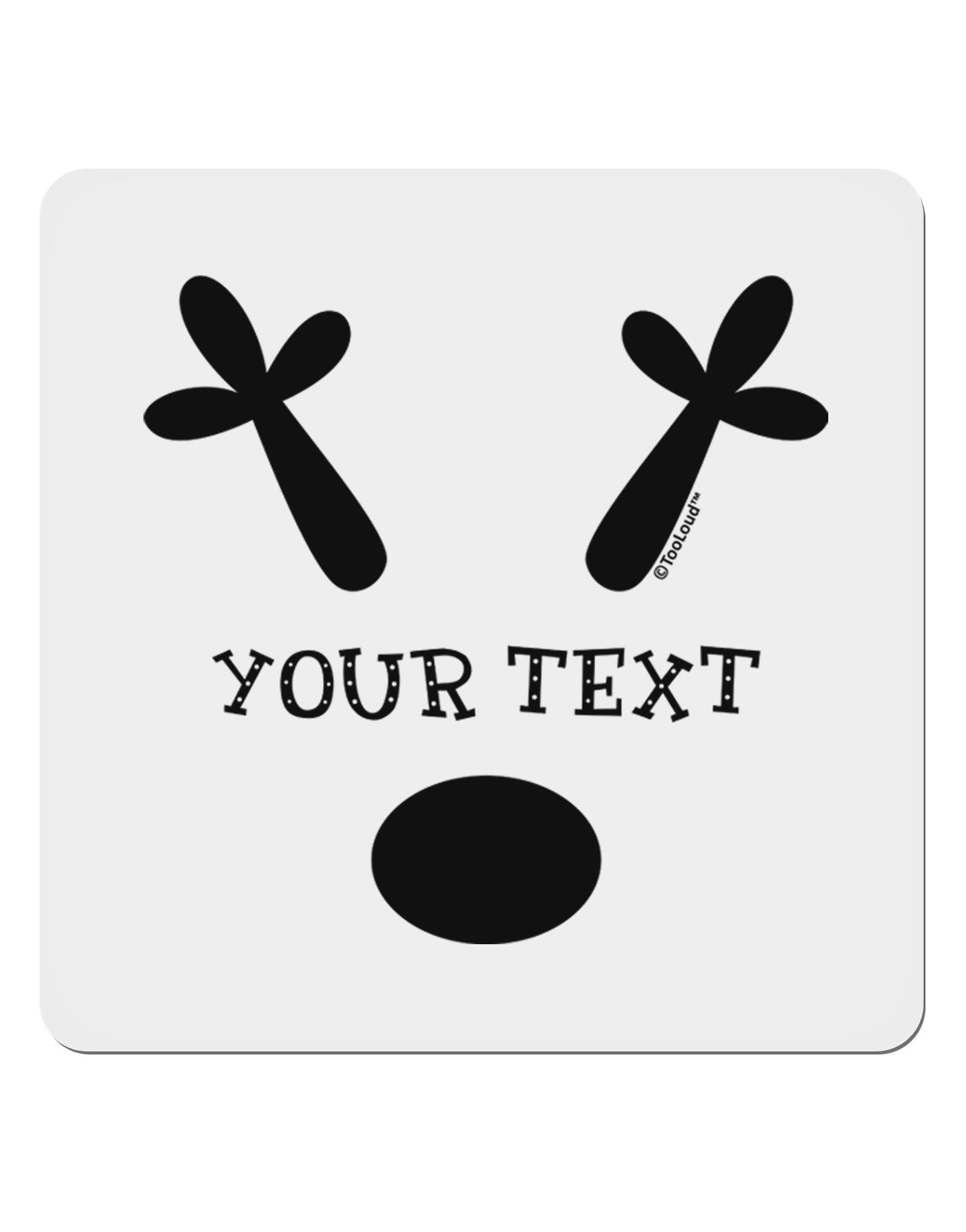 Personalized Matching Reindeer Family Design - Your Text 4x4" Square Sticker 4 Pieces-Stickers-TooLoud-White-Davson Sales