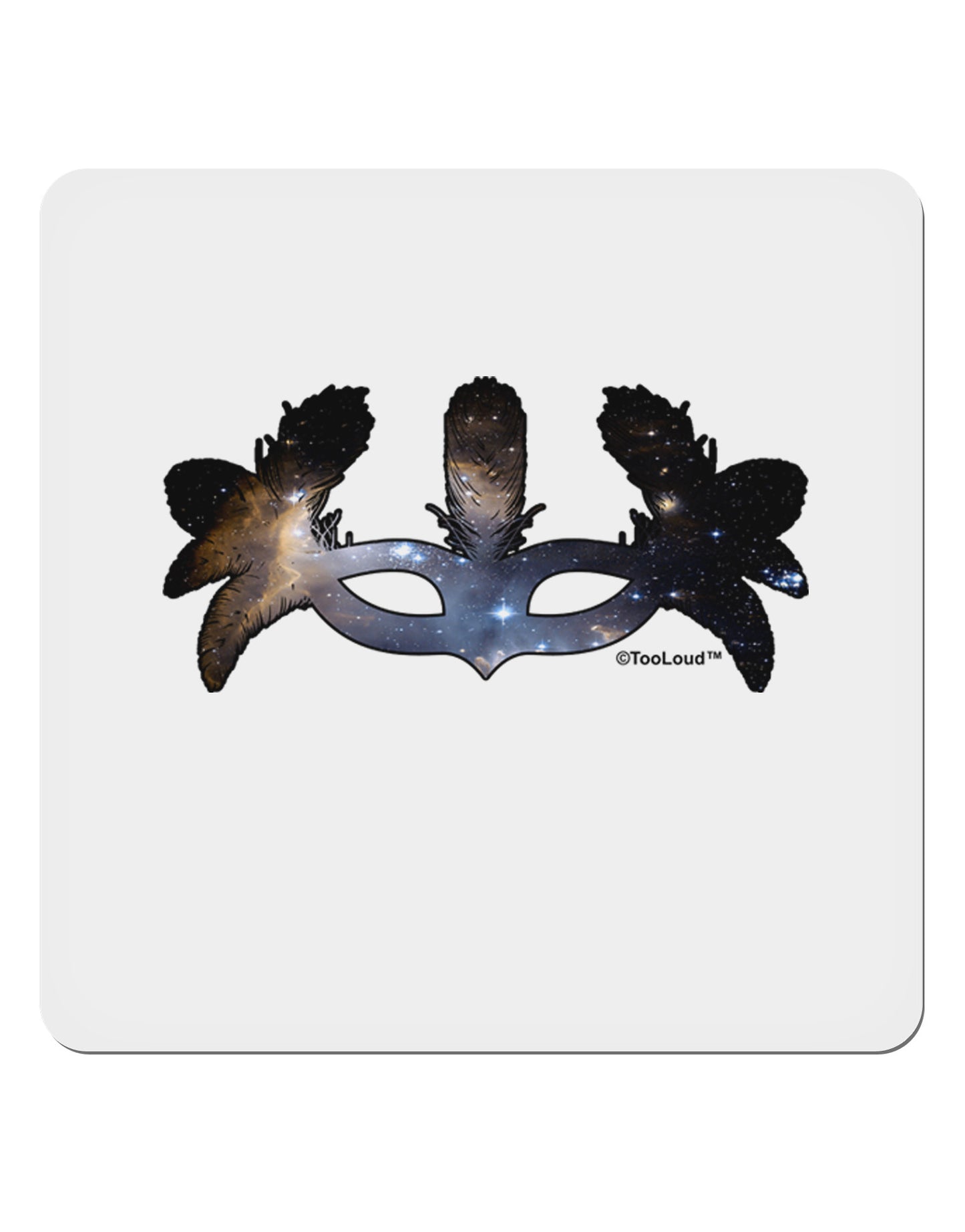 Galaxy Masquerade Mask 4x4" Square Sticker 4 Pieces-Stickers-TooLoud-White-Davson Sales