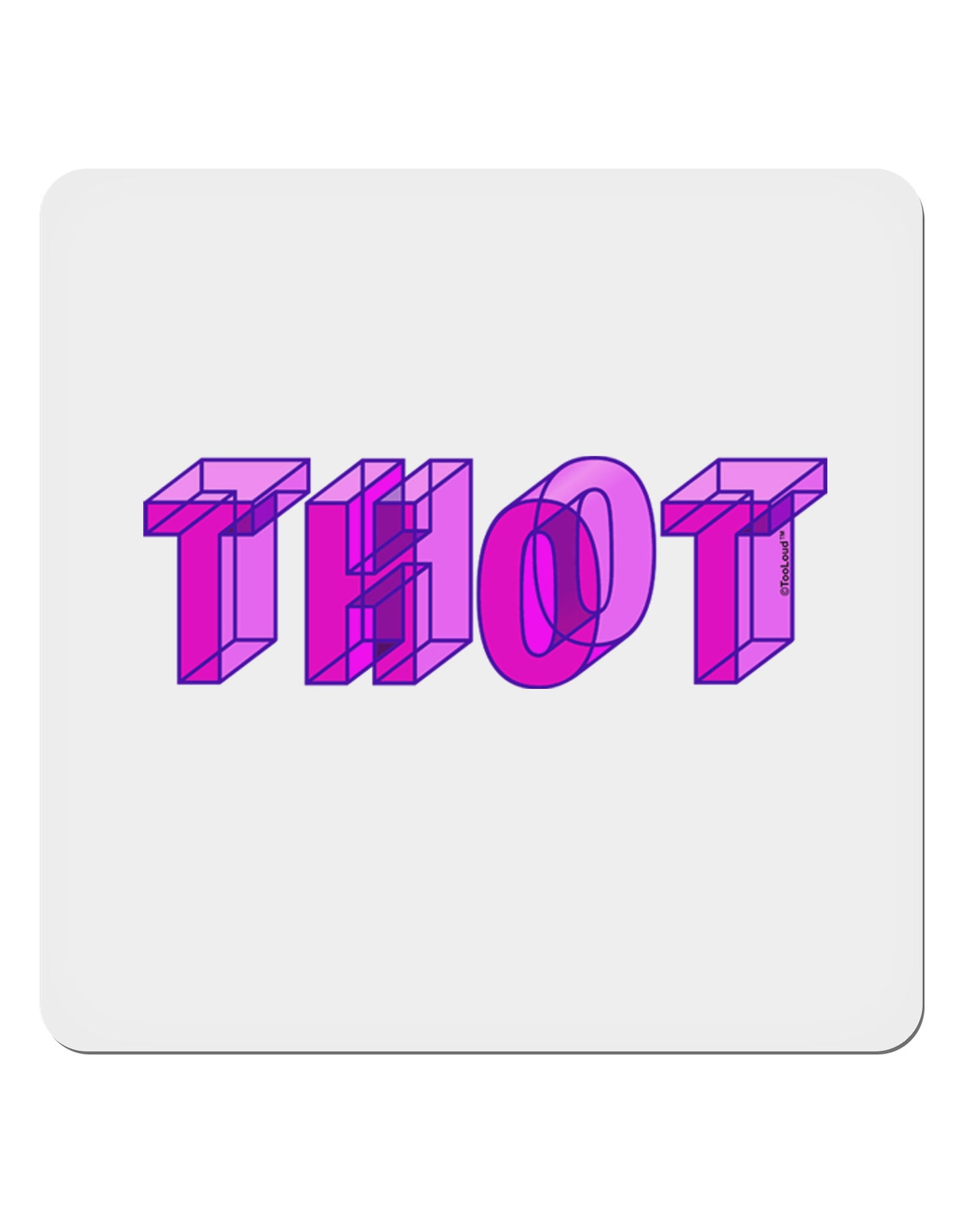 THOT Artistic Text 4x4" Square Sticker 4 Pieces-Stickers-TooLoud-White-Davson Sales