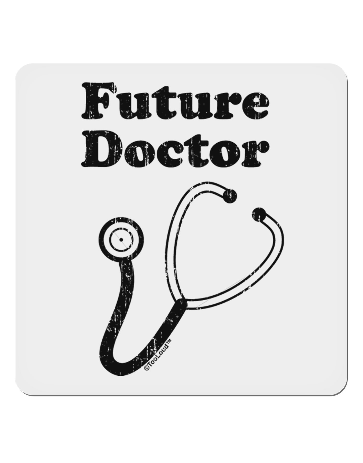 Future Doctor Distressed 4x4" Square Sticker 4 Pieces-Stickers-TooLoud-White-Davson Sales