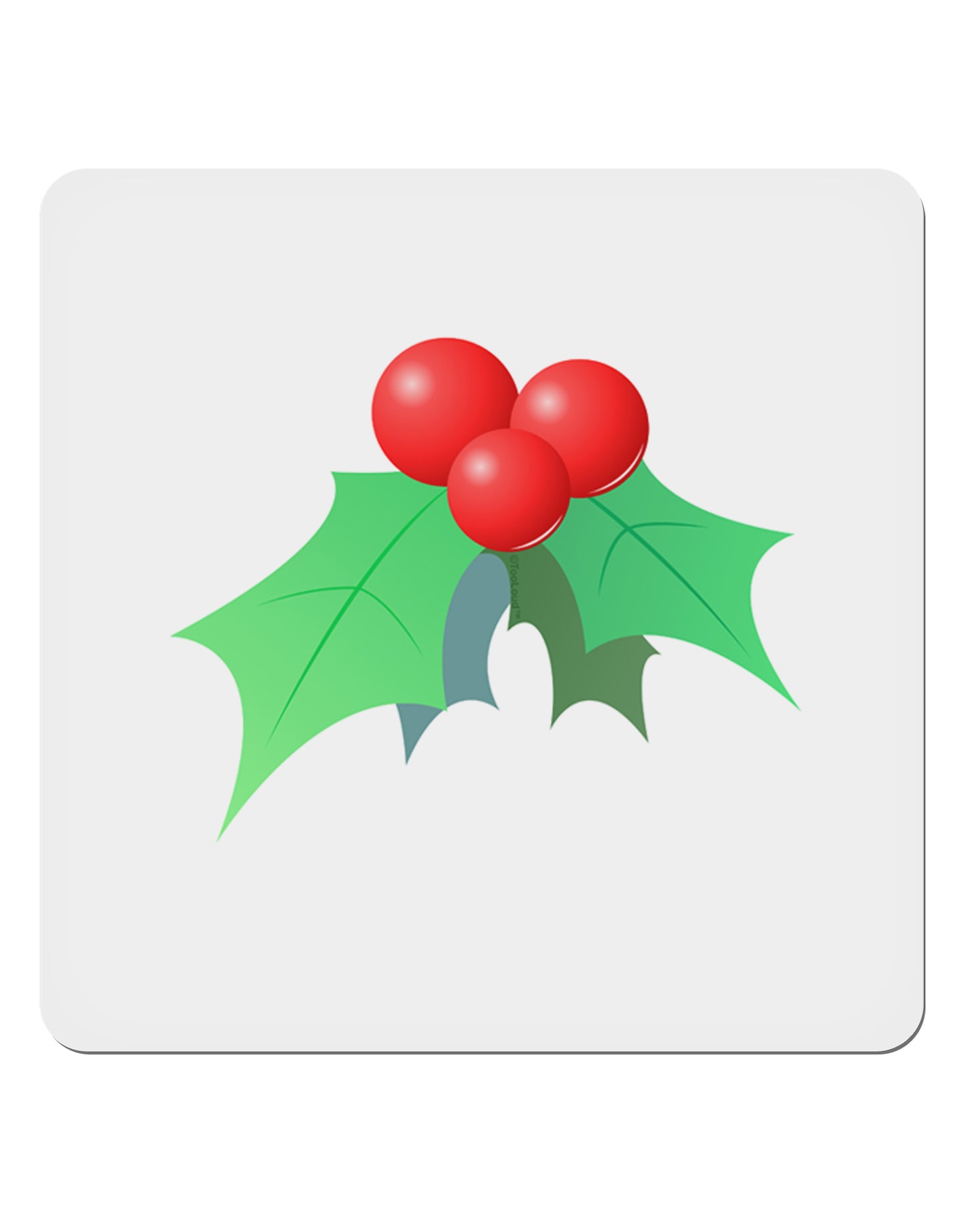 Mistletoe Christmas Design 4x4" Square Sticker 4 Pieces-Stickers-TooLoud-White-Davson Sales