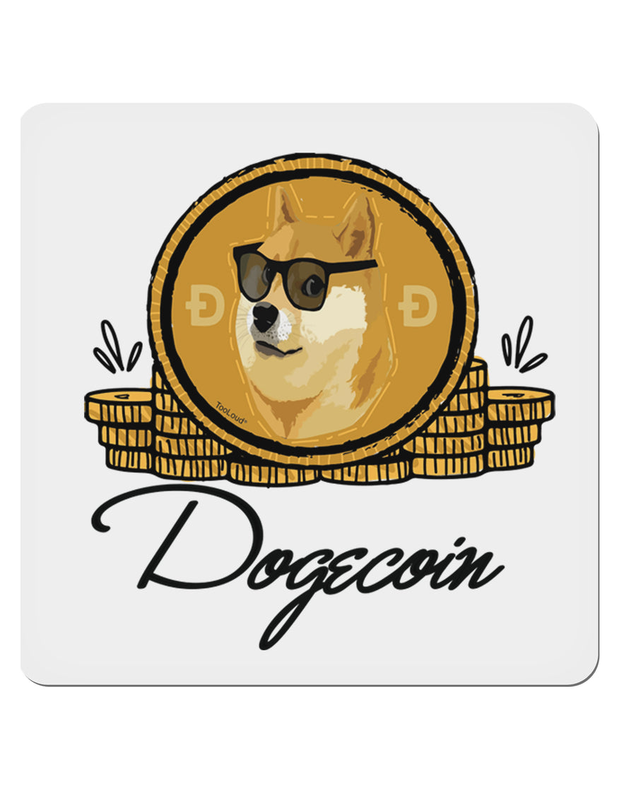 Doge Coins 4x4 Inch Square Stickers - 4 Pieces-Sticker-TooLoud-Davson Sales