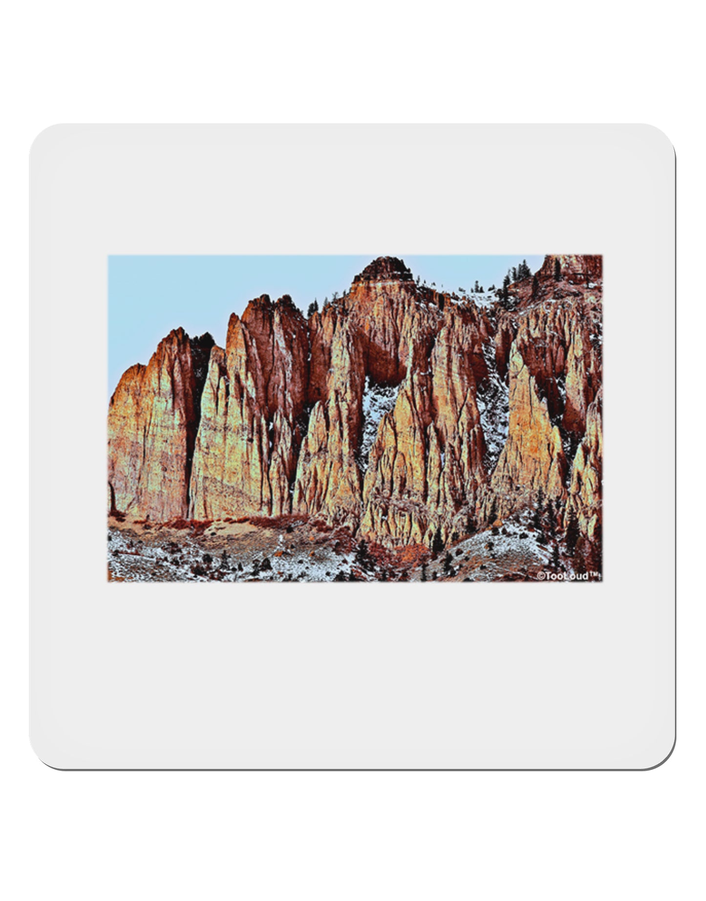 Colorado Mountain Spires 4x4" Square Sticker-Stickers-TooLoud-1-Davson Sales