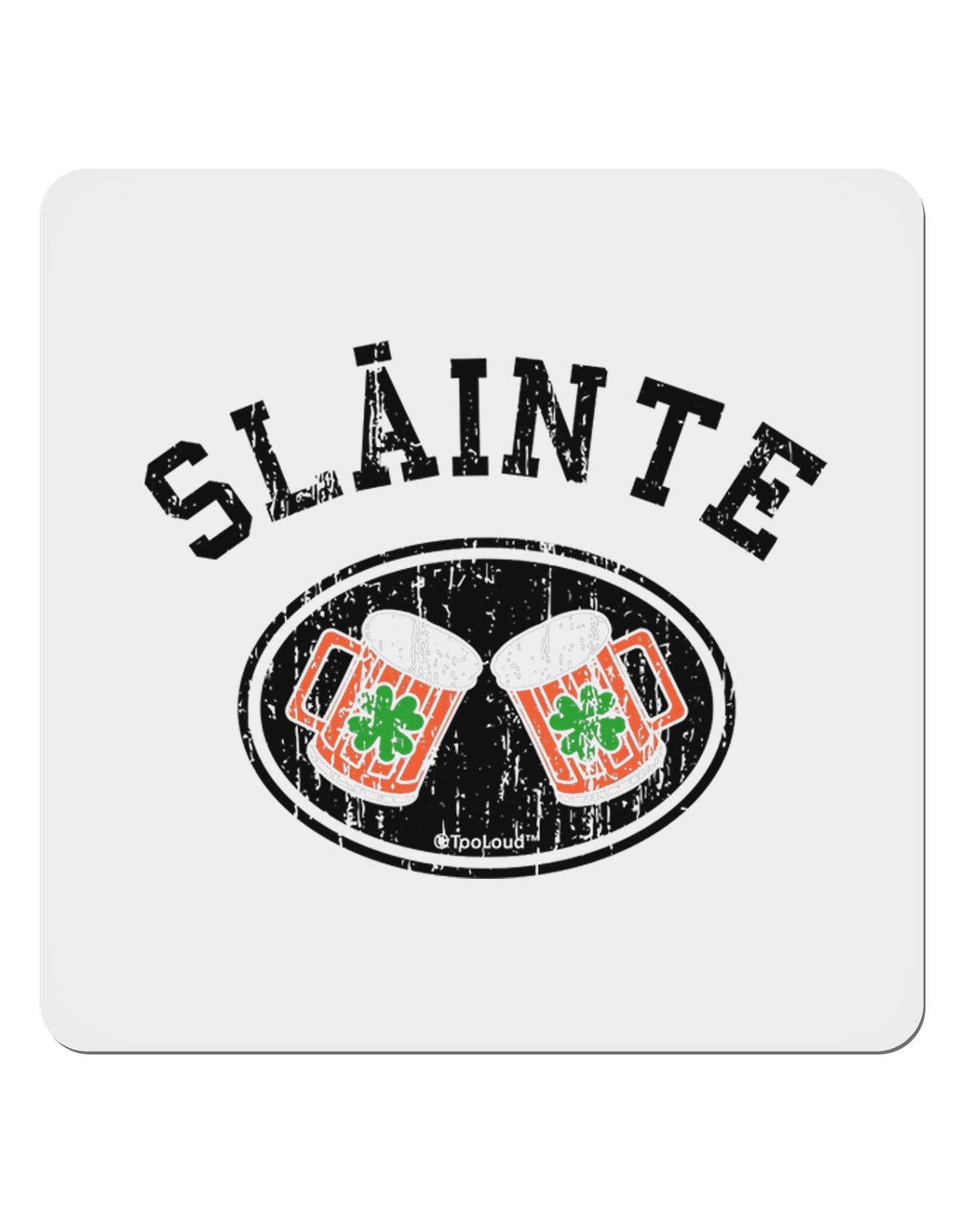 Slainte - St. Patrick's Day Irish Cheers 4x4" Square Sticker 4 Pieces-Stickers-TooLoud-White-Davson Sales