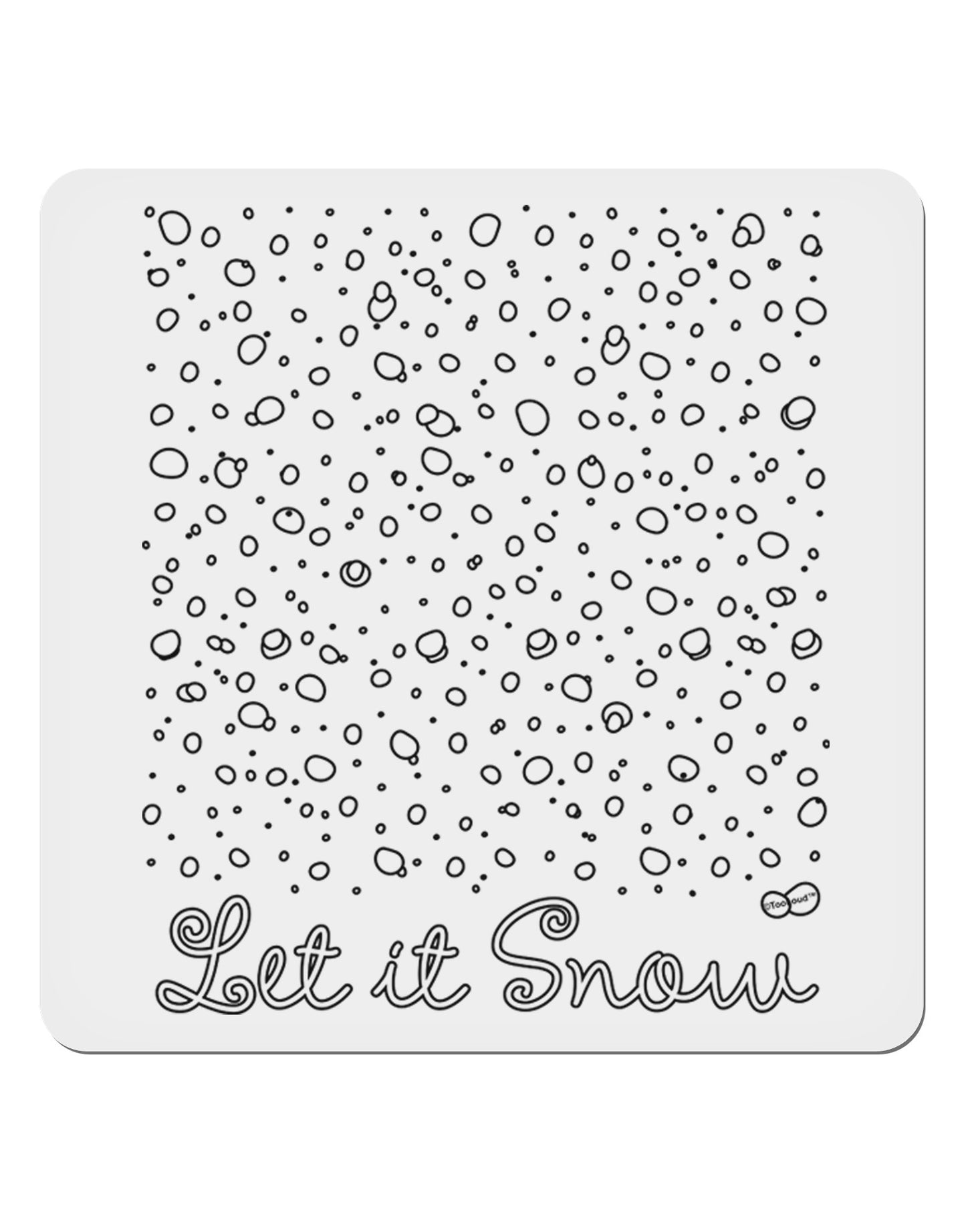 Let It Snow Falling Snowflakes - Christmas 4x4" Square Sticker 4 Pieces-Stickers-TooLoud-White-Davson Sales