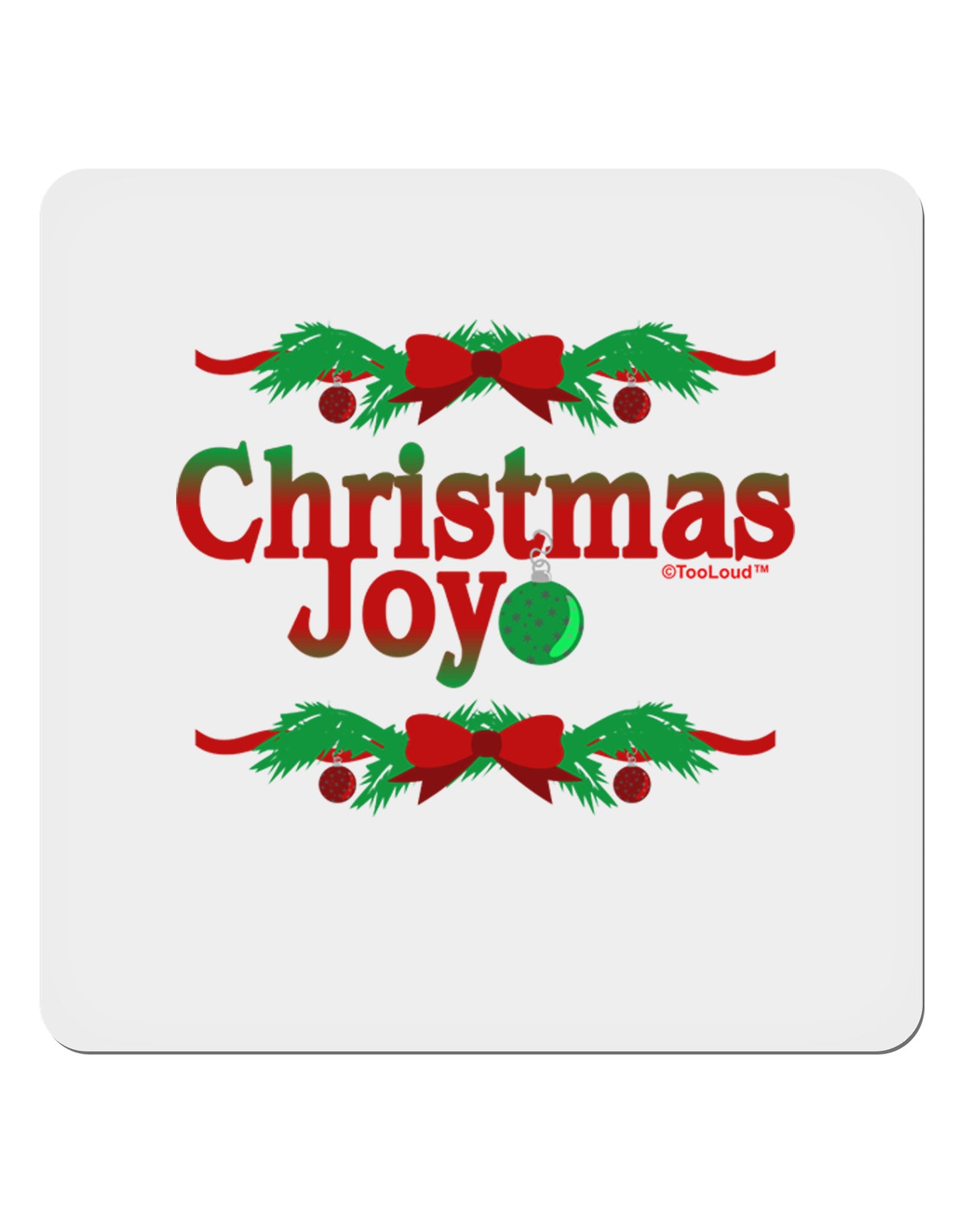 Christmas Joy Color 4x4" Square Sticker-Stickers-TooLoud-1-Davson Sales