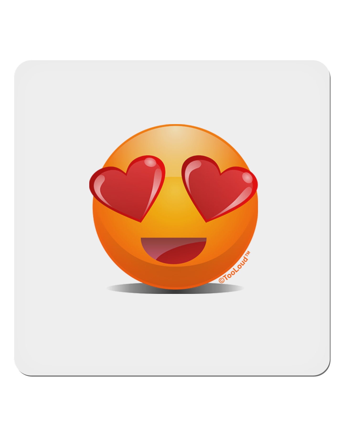 Heart Eye Emoji 4x4" Square Sticker-Stickers-TooLoud-1-Davson Sales