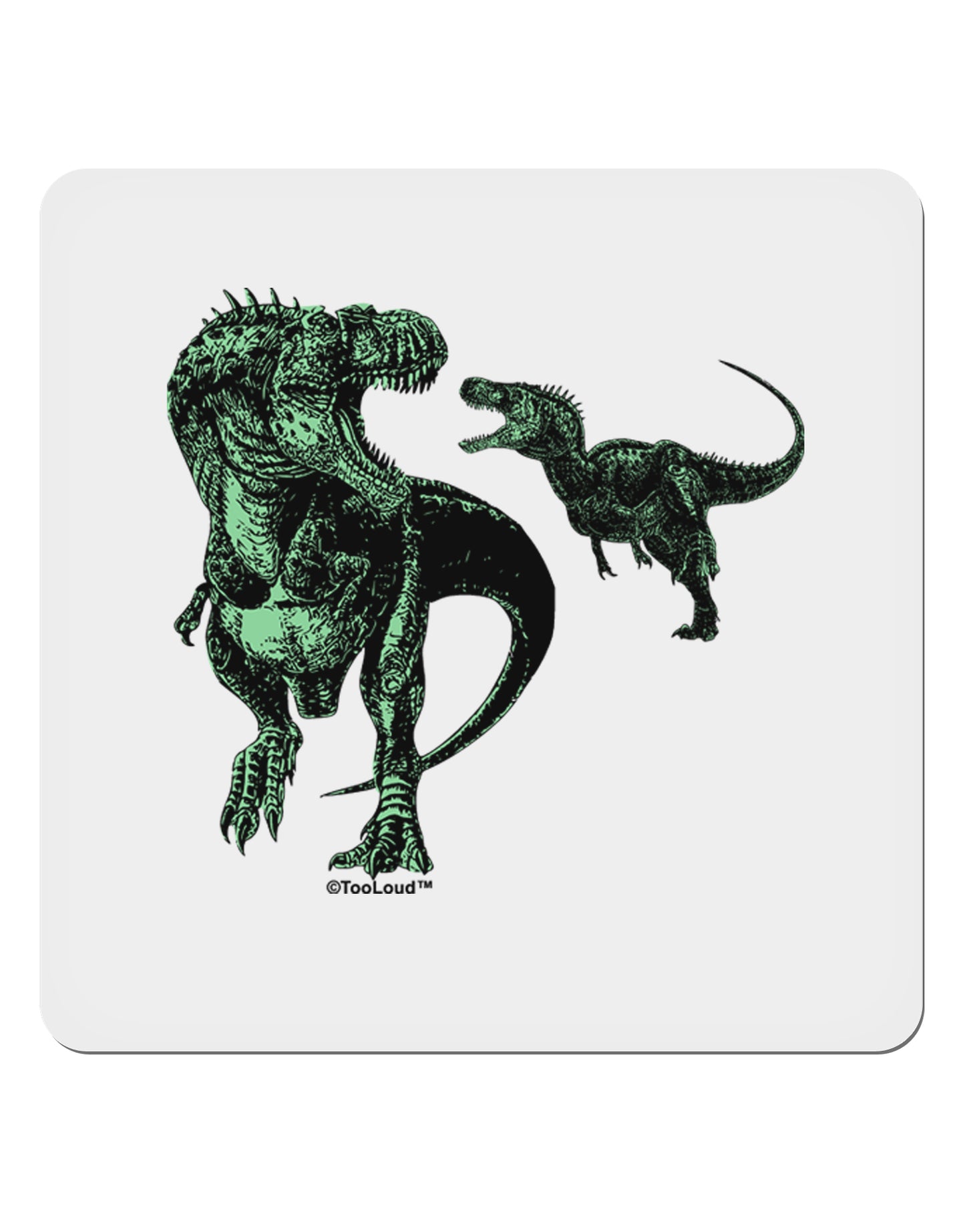 Jurassic Dinosaur Design 1 4x4" Square Sticker 4 Pieces-Stickers-TooLoud-White-Davson Sales